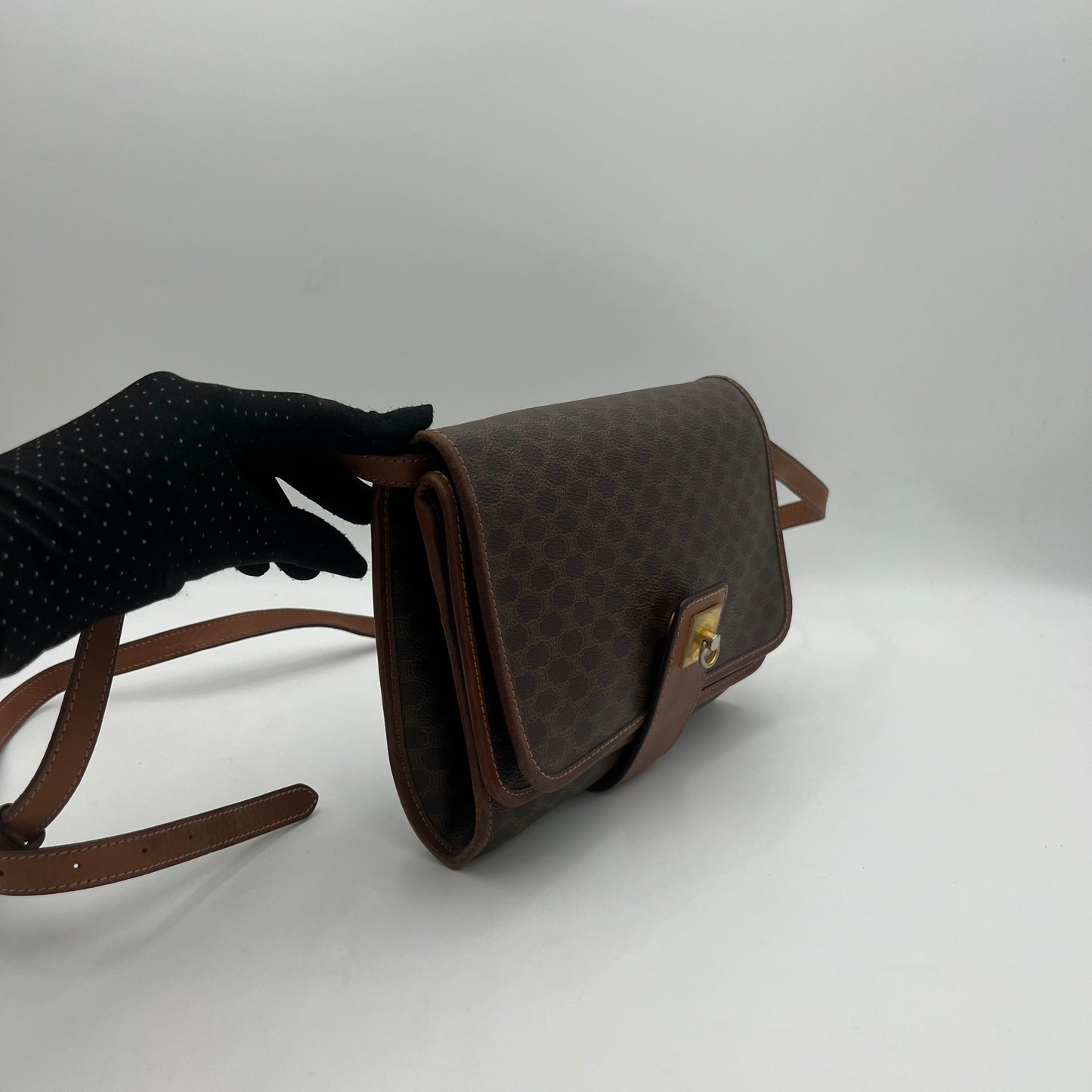 Celine Paris Macadam Double Flap Crossbody