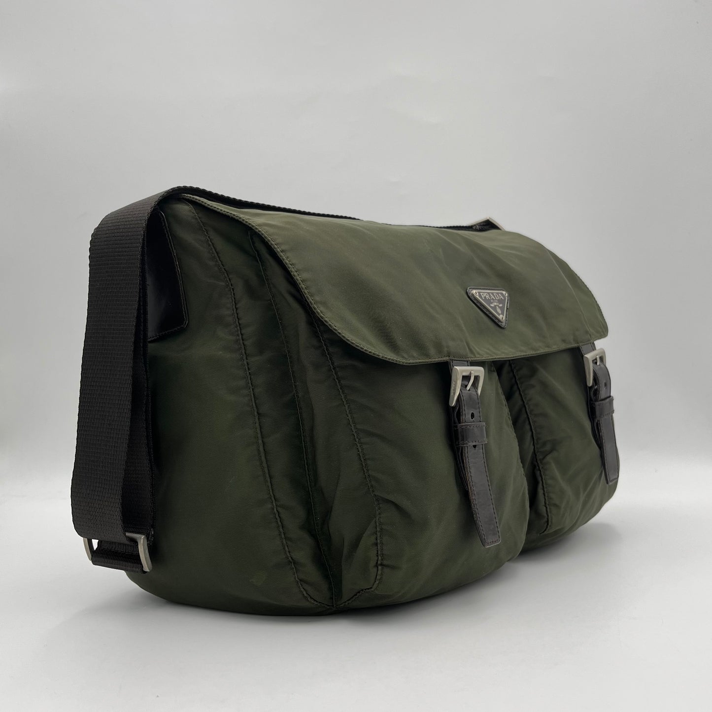 Prada Green Nylon Messenger Crossbody