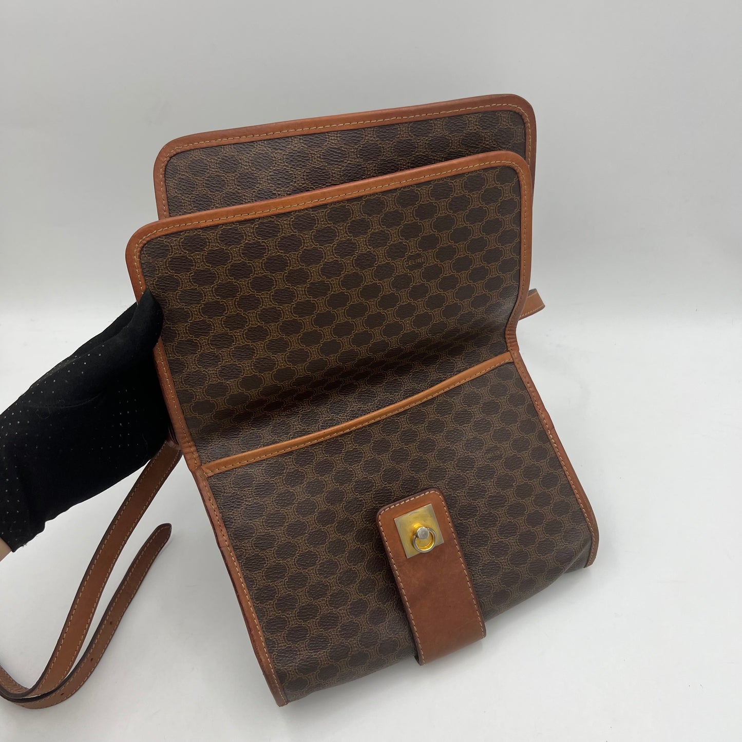 Celine Paris Macadam Double Flap Crossbody