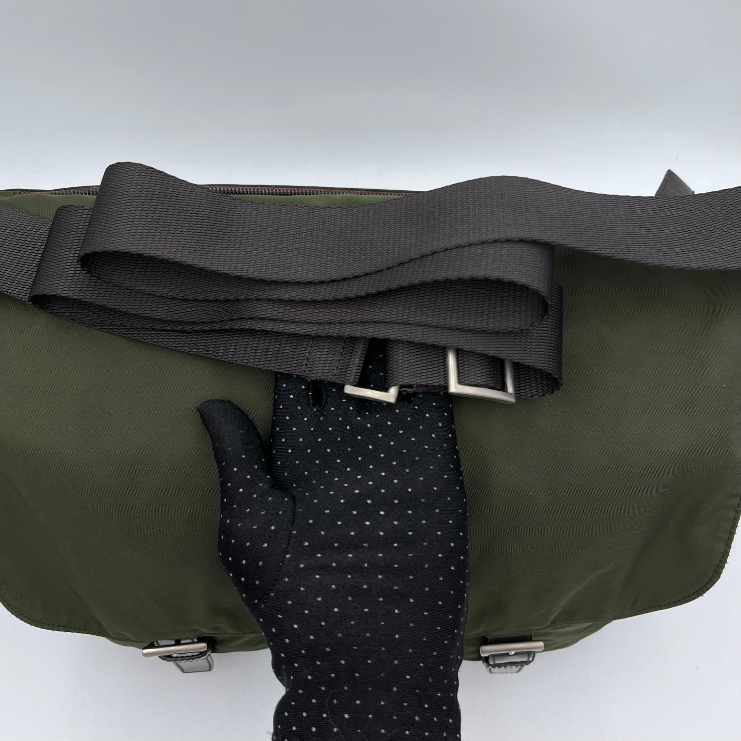 Prada Green Nylon Messenger Crossbody