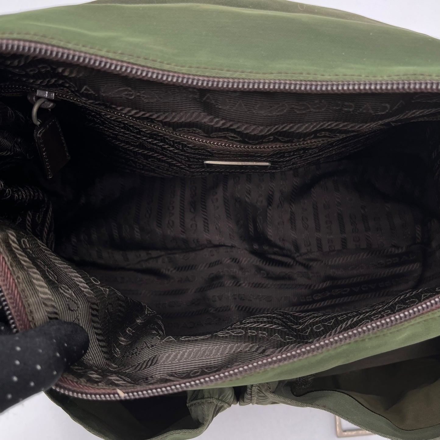Prada Green Nylon Messenger Crossbody