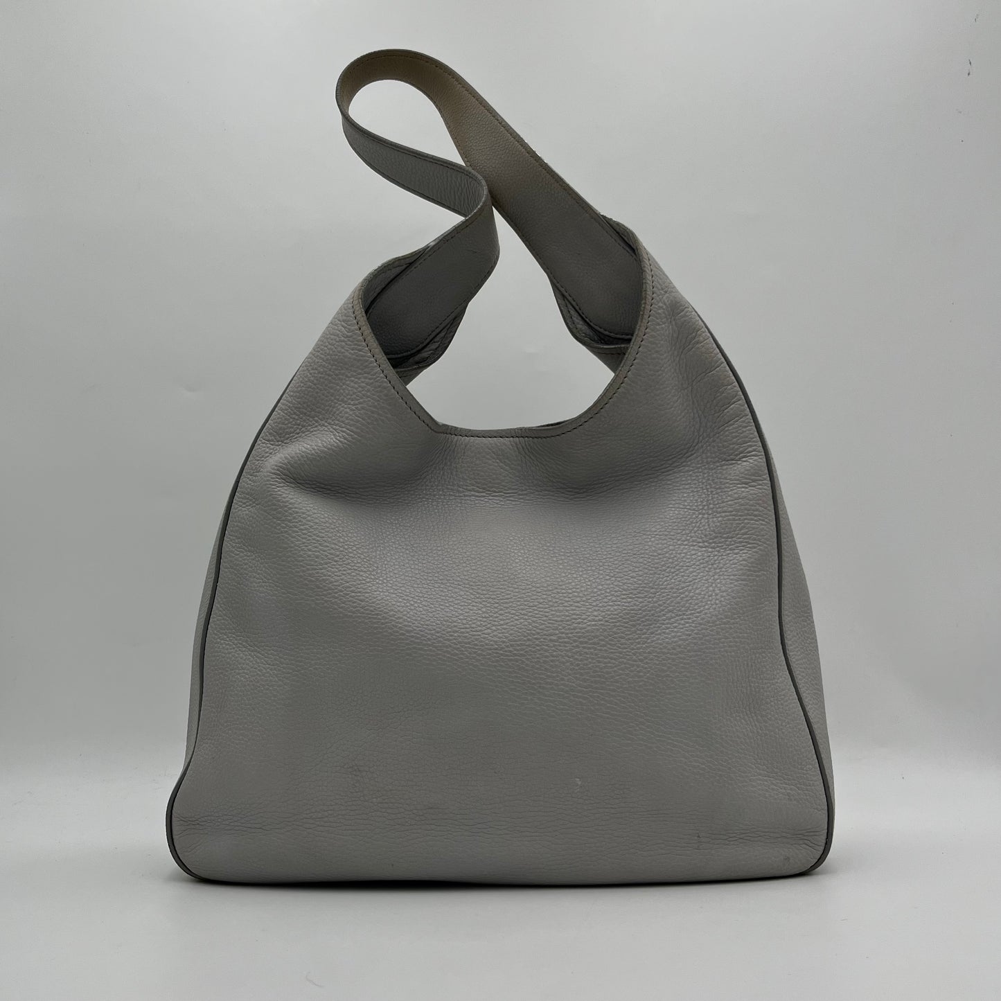 Prada Light Blue Vitello Daino Leather Large Hobo Shoulder Bag