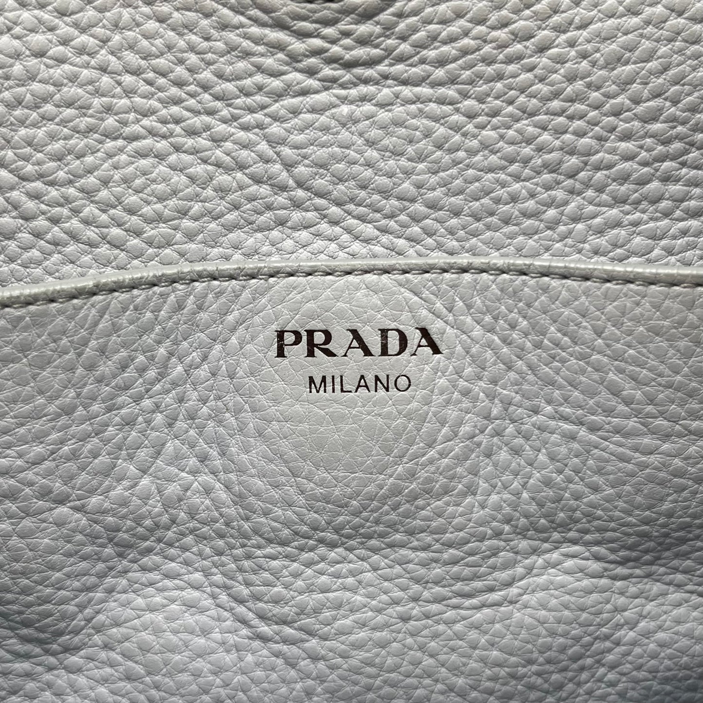 Prada Light Blue Vitello Daino Leather Large Hobo Shoulder Bag