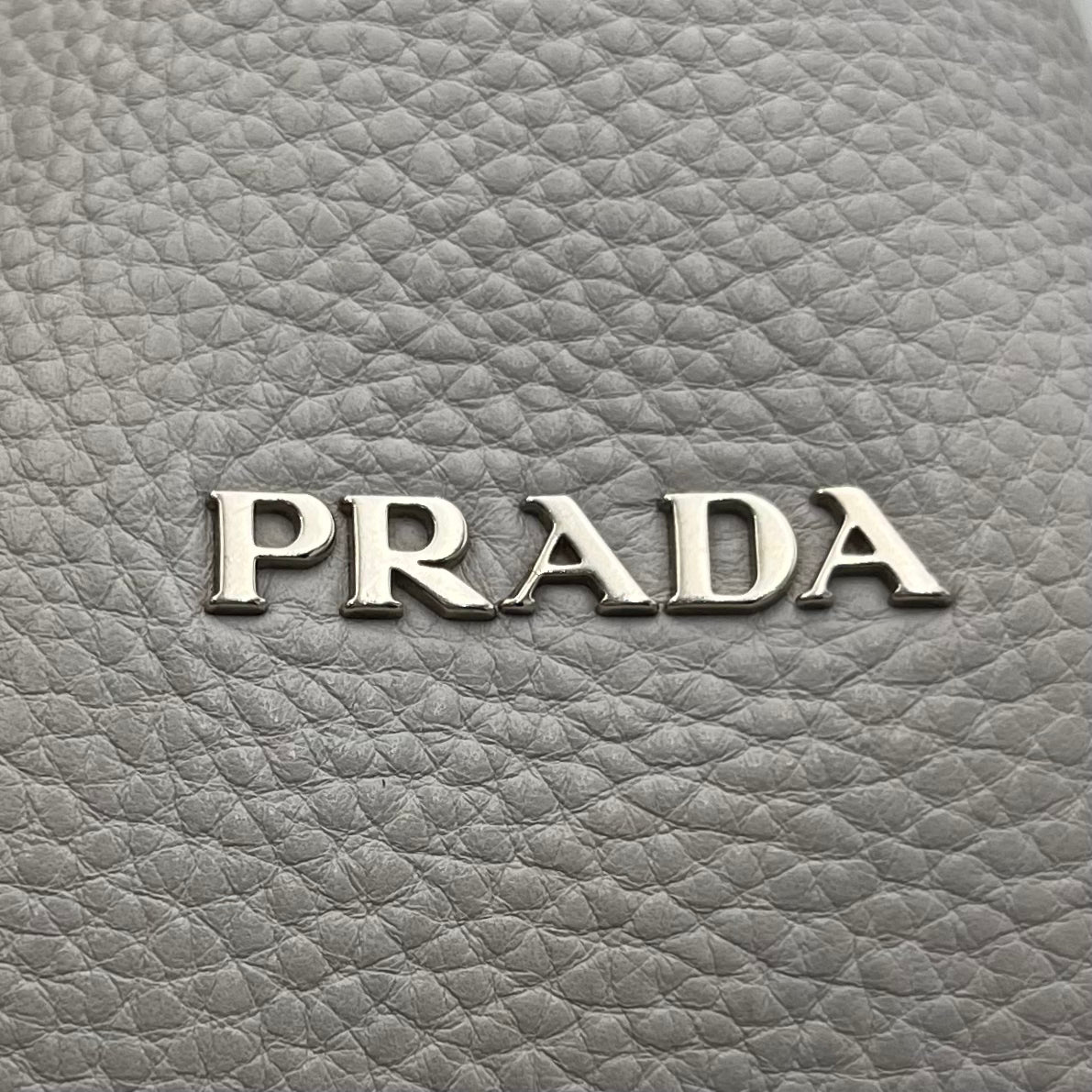 Prada Light Blue Vitello Daino Leather Large Hobo Shoulder Bag