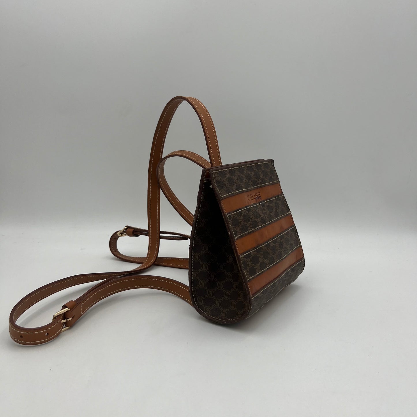 Celine Paris Striped Macadam Mini Backpack