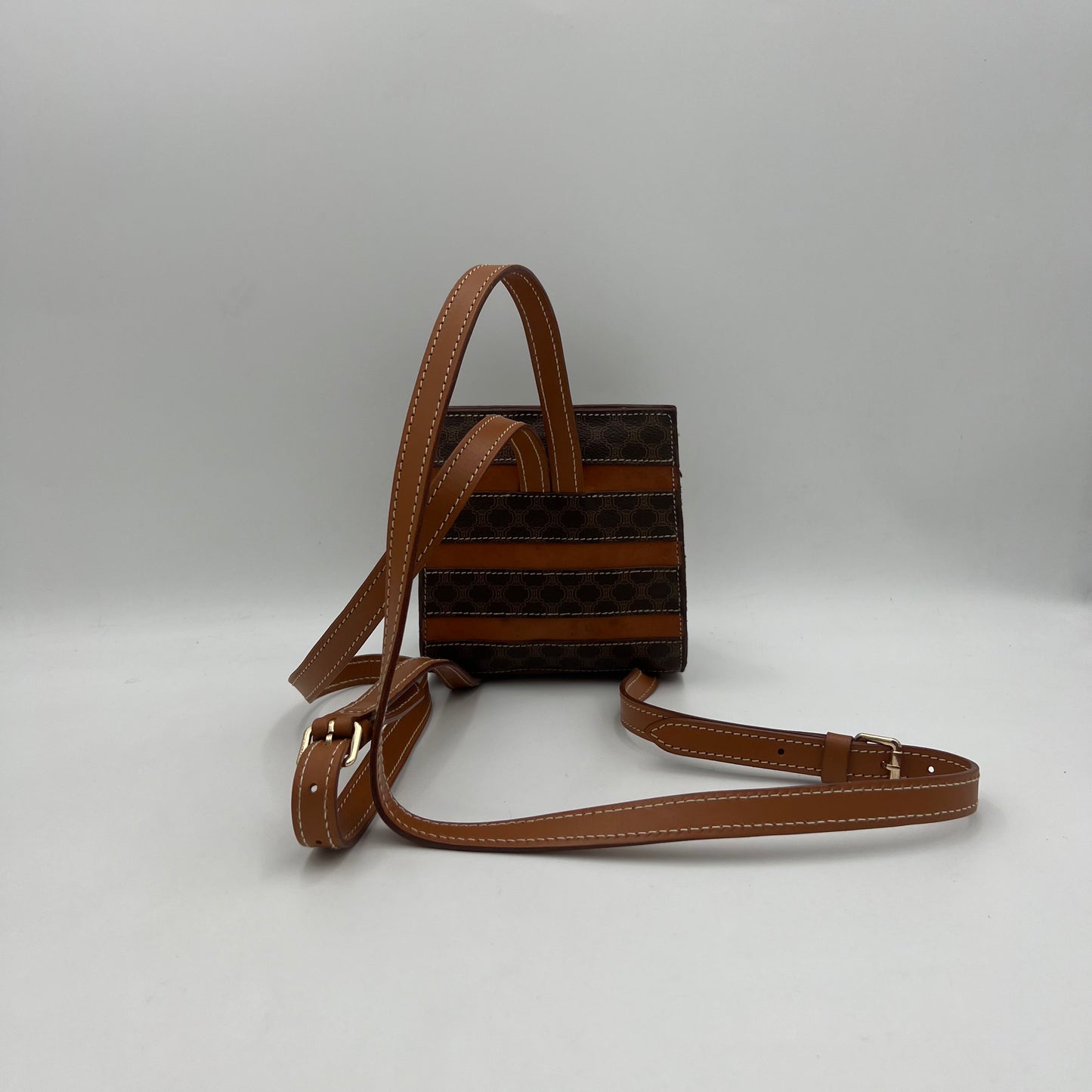 Celine Paris Striped Macadam Mini Backpack