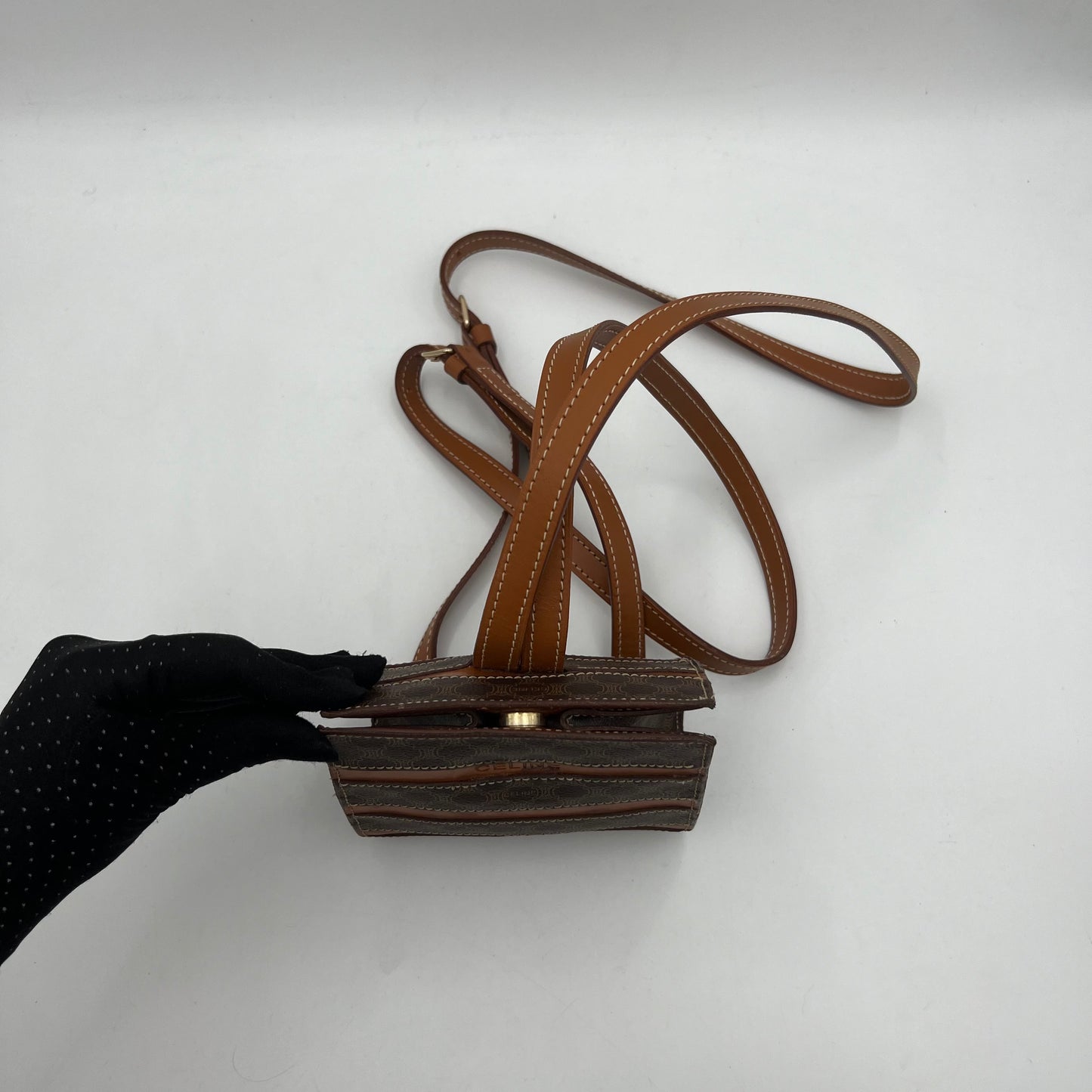Celine Paris Striped Macadam Mini Backpack
