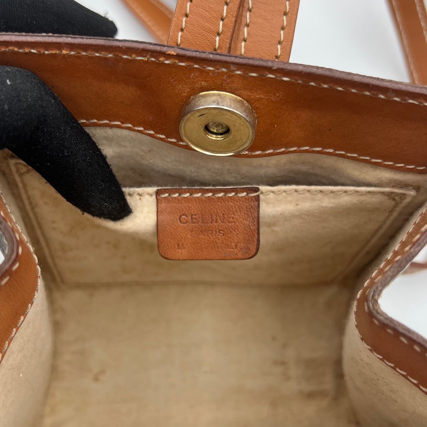Celine Paris Striped Macadam Mini Backpack