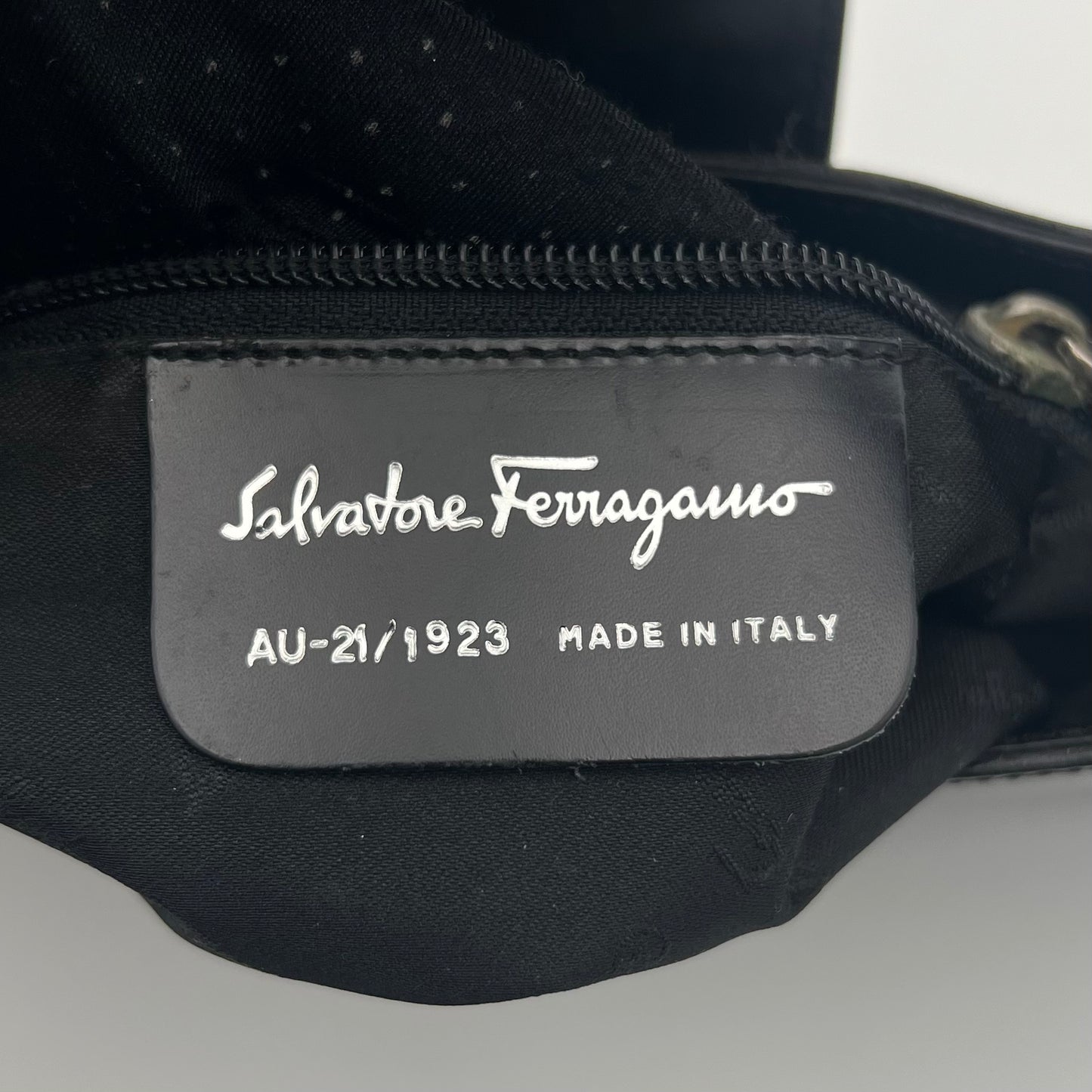 Salvatore Ferragamo Black Leather Silver Tone Gancini Buckle Hobo Shoulder
