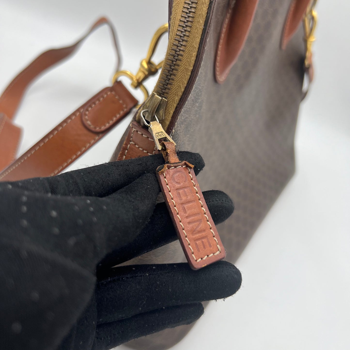 Celine Paris Macadam Large Alma with Long Strap