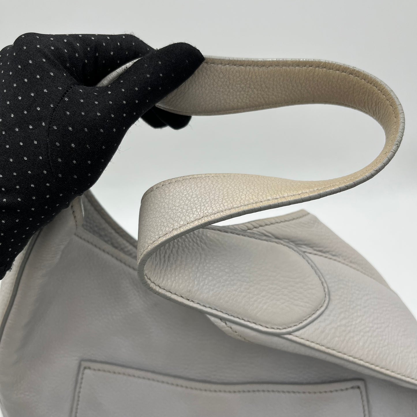 Prada Light Blue Vitello Daino Leather Large Hobo Shoulder Bag