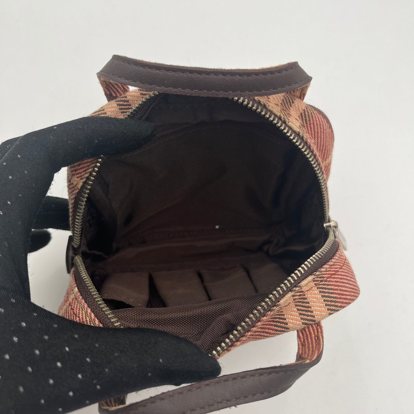 Burberry Blue Label Pink Nova Cloth Mini Tofu Bag
