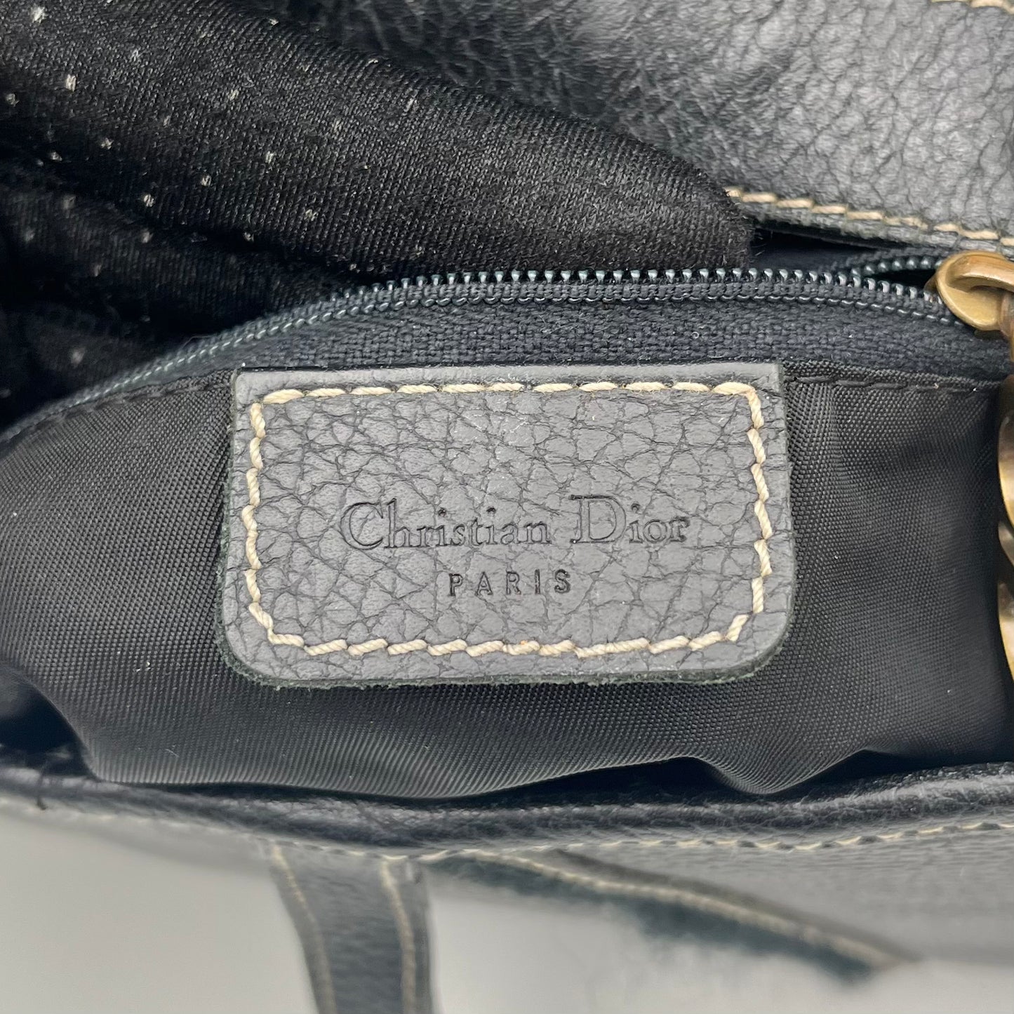 Christian Dior Black Leather Double Saddle