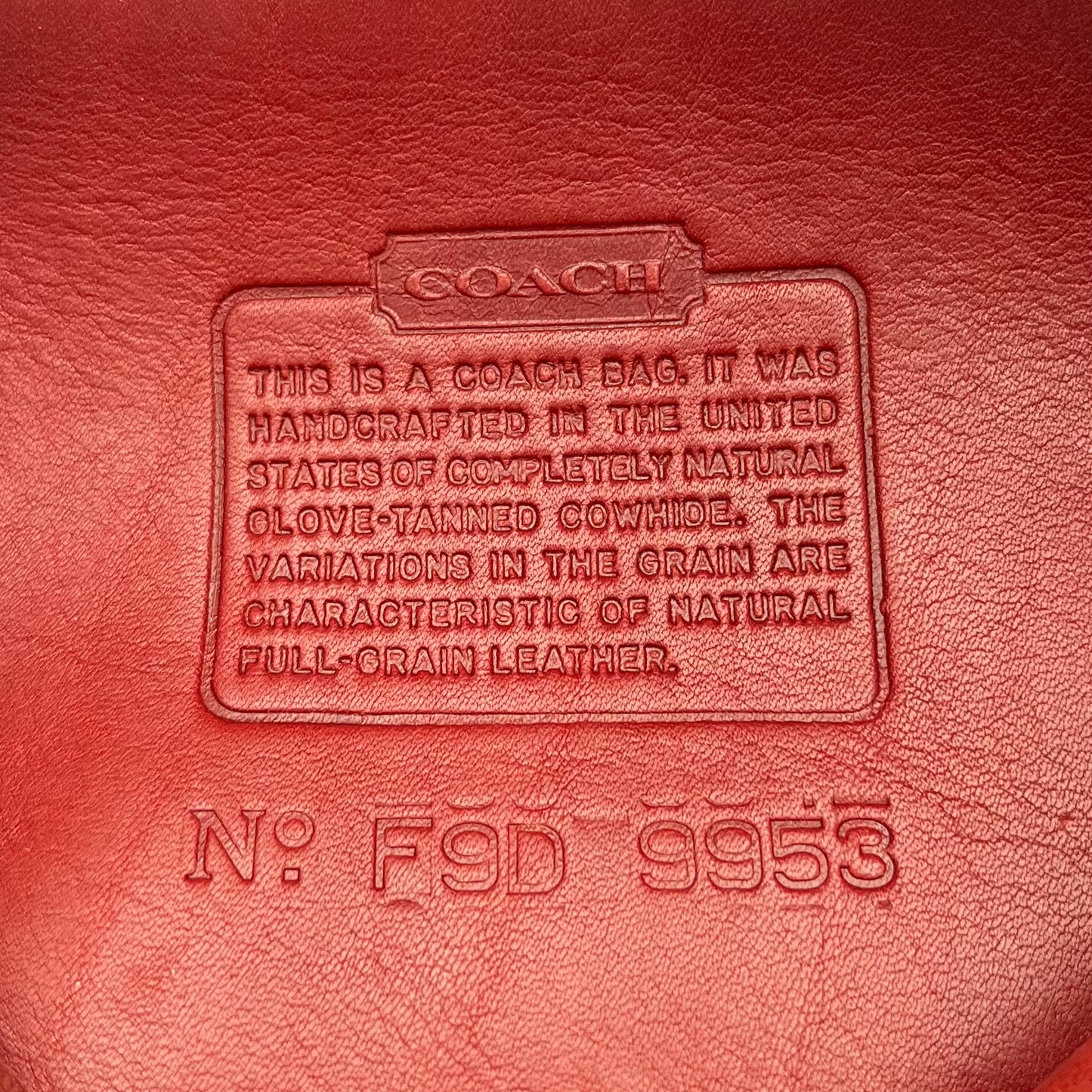 Coach Vintage Red Leather Duffle Sac Bag