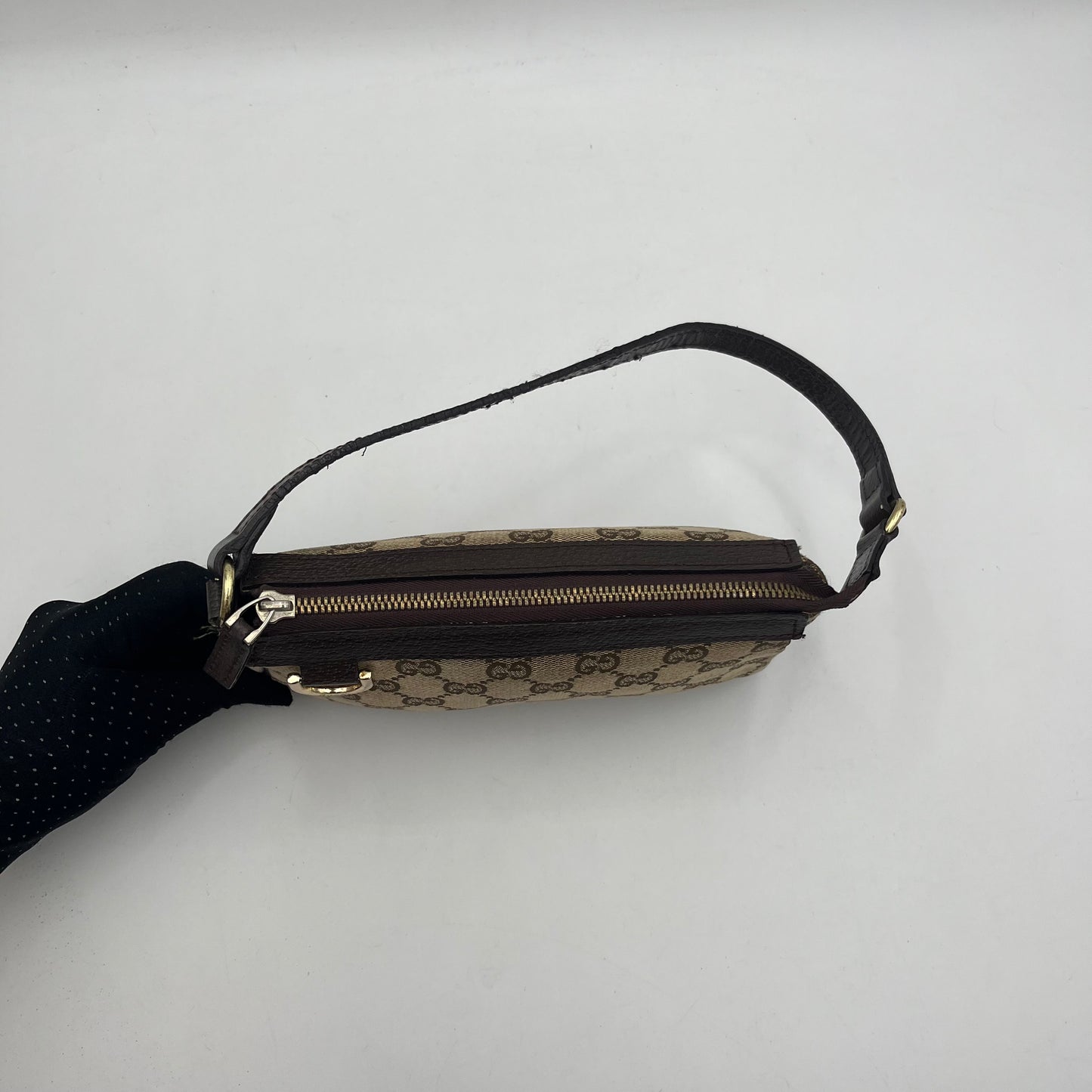 Gucci Brown Monogram Abbey D-Ring Pochette