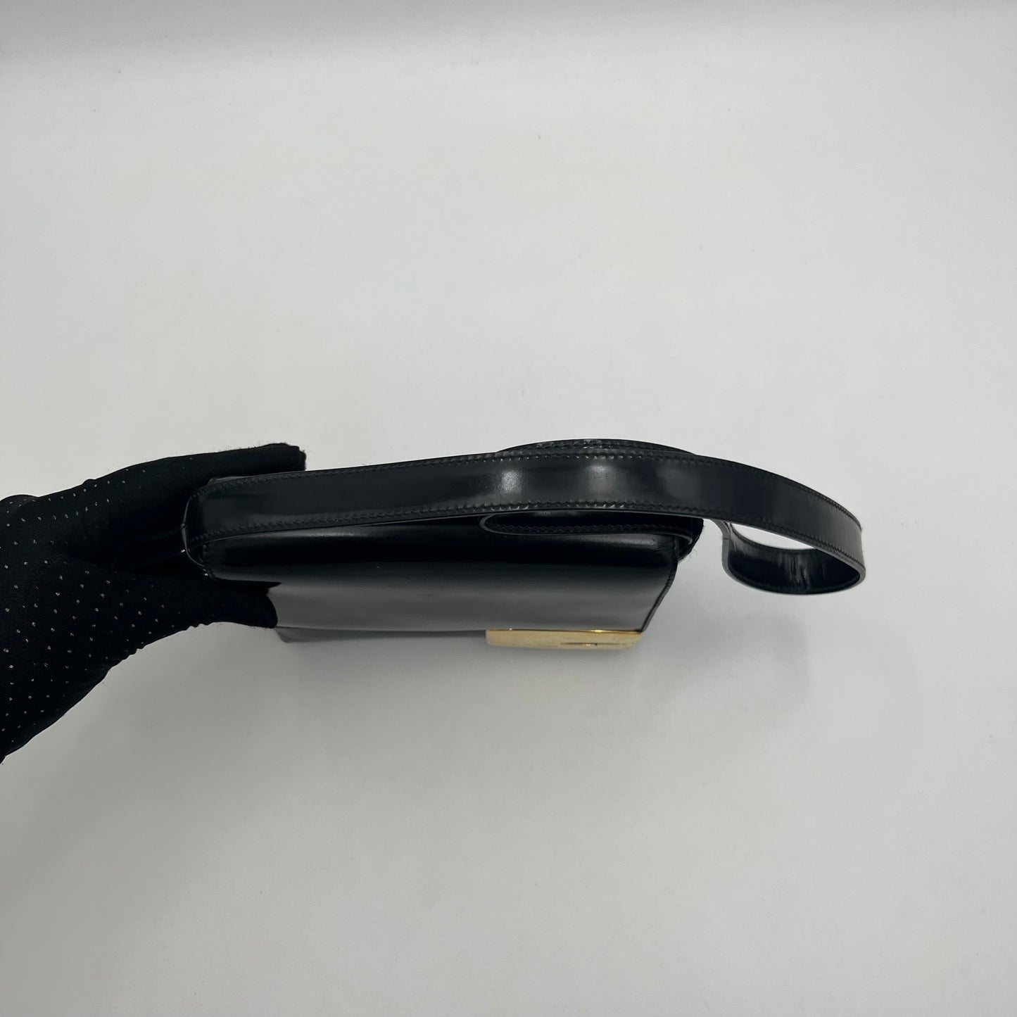 Gucci Black Patent Flap Long Strap Mini Shoulder Bag