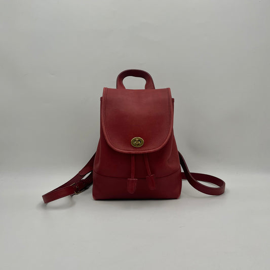 Coach Vintage Red Leather 9960 Mini Backpack
