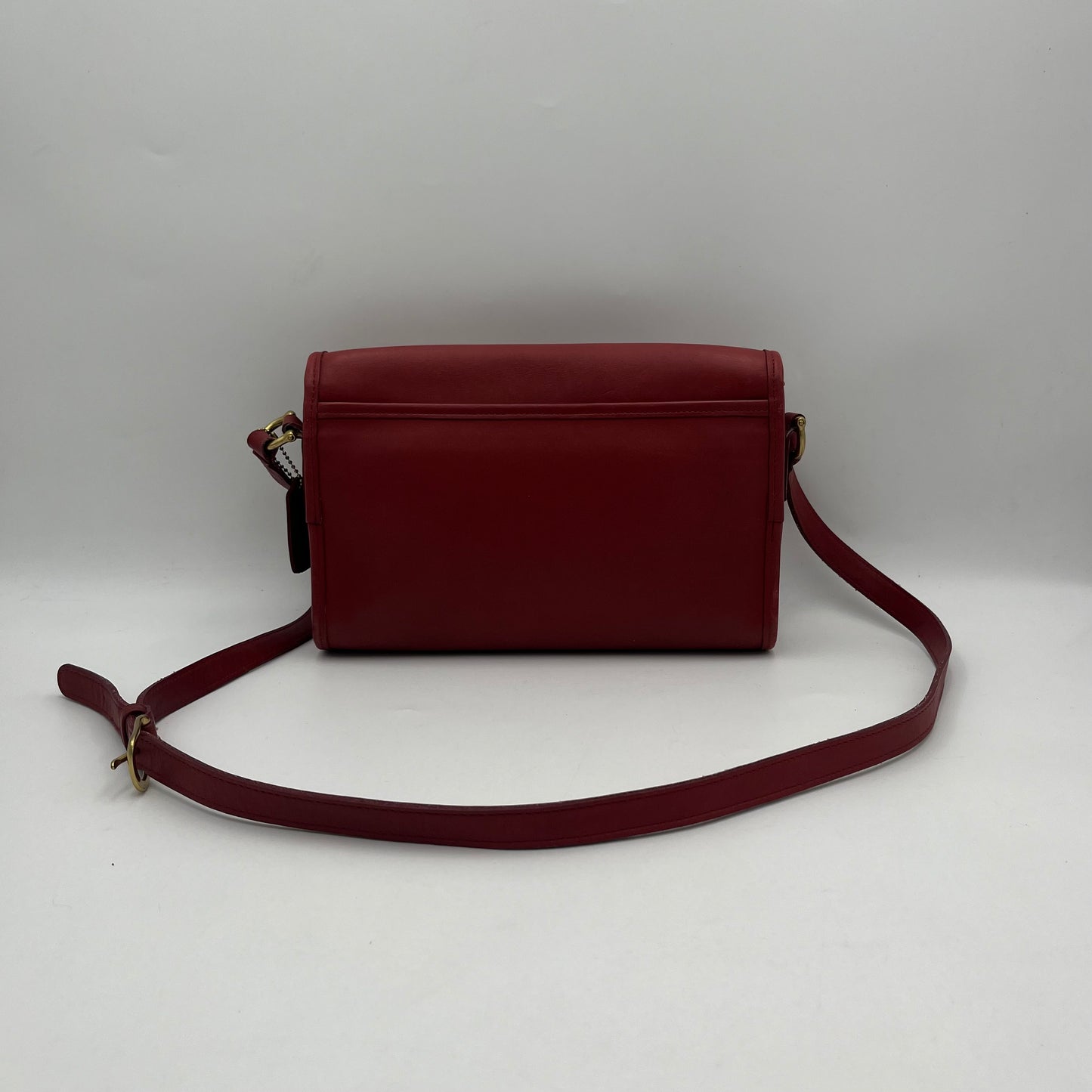 Coach Vintage Red Leather Curtis Flap Crossbody