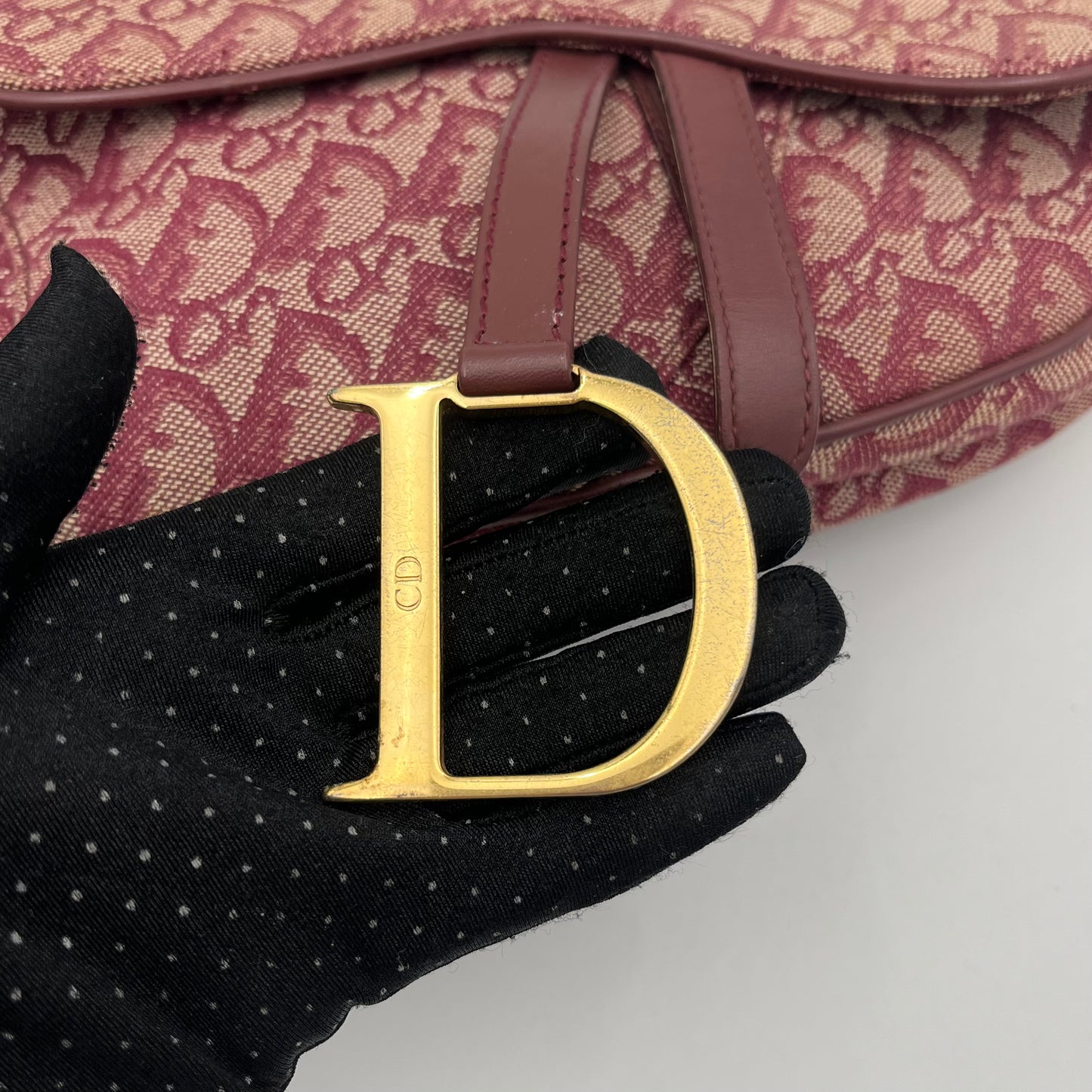 Christian Dior Burgundy Trotter Canvas Saddle