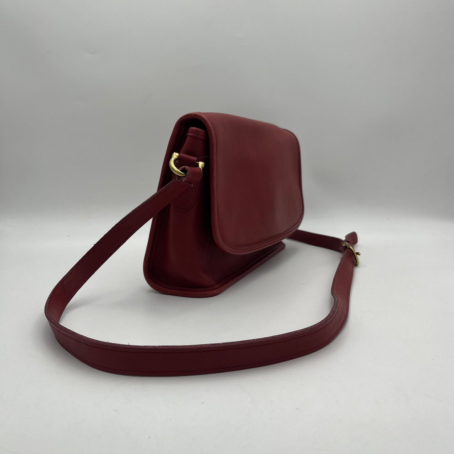 Coach Vintage Red Leather Curtis Flap Crossbody