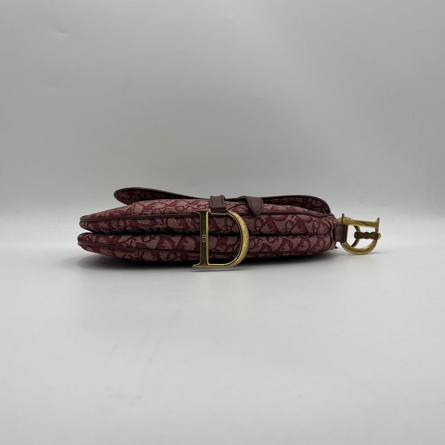 Christian Dior Burgundy Trotter Canvas Saddle