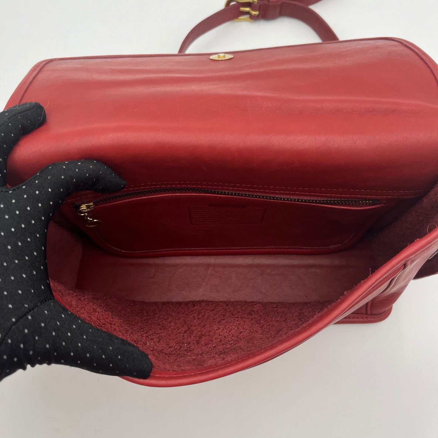 Coach Vintage Red Leather Curtis Flap Crossbody