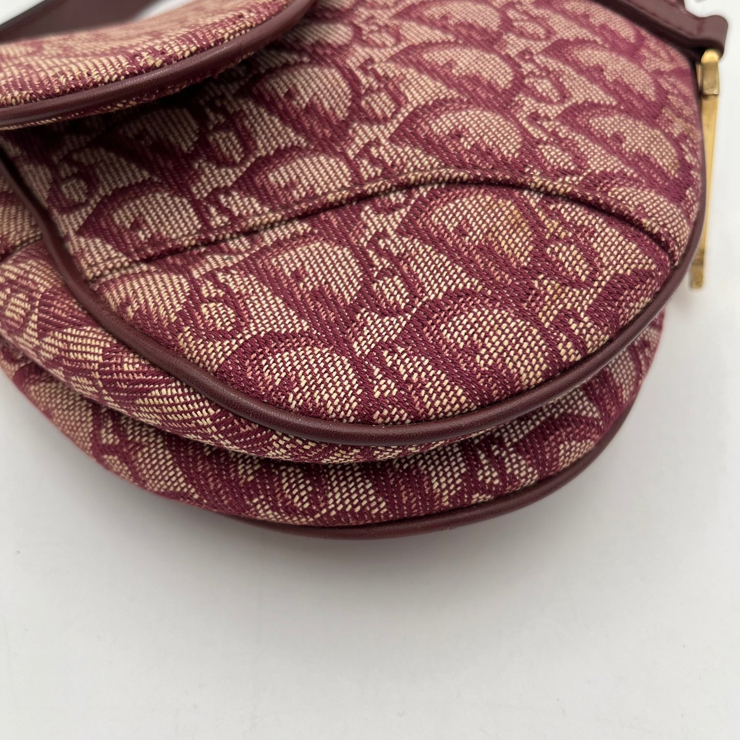 Christian Dior Burgundy Trotter Canvas Saddle