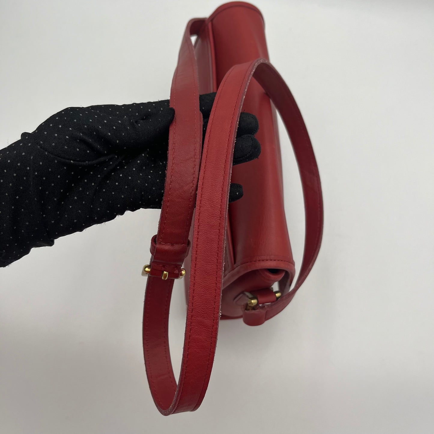 Coach Vintage Red Leather Curtis Flap Crossbody