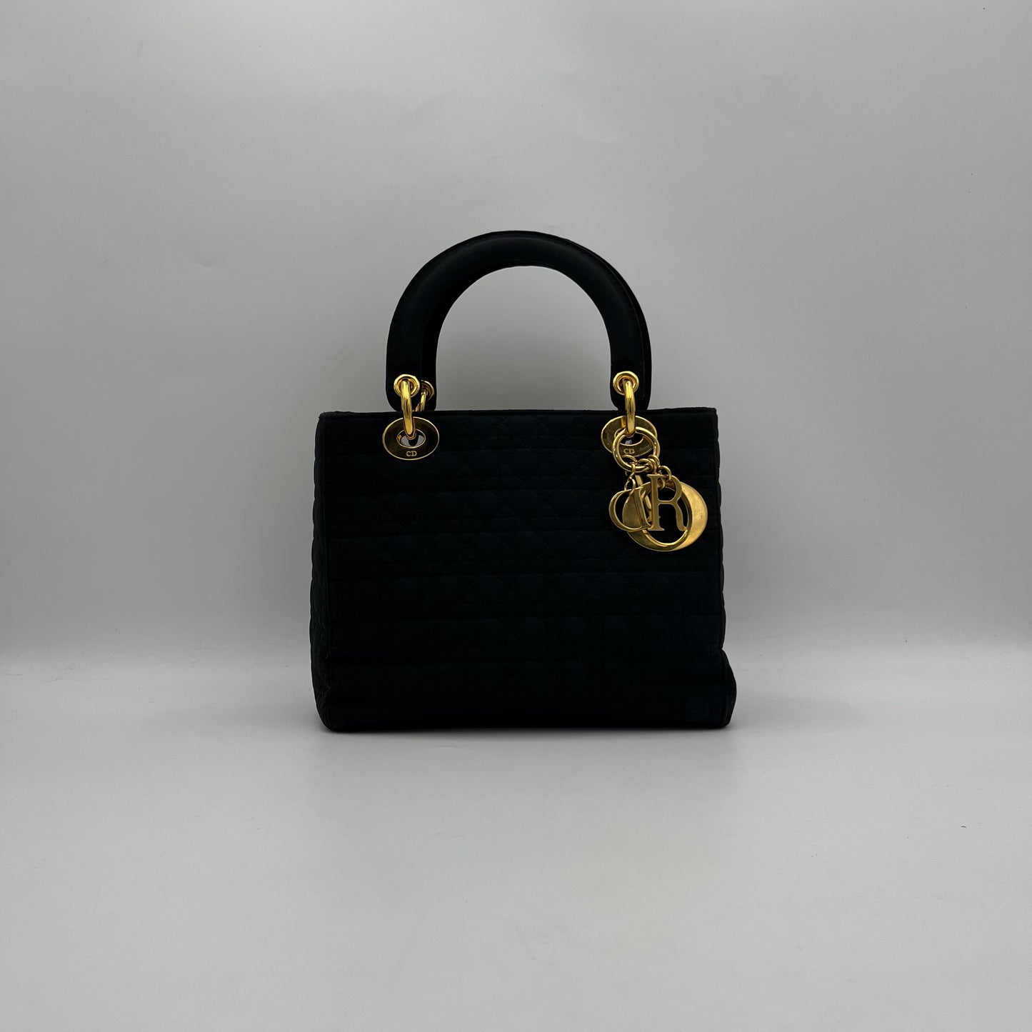 Christian Dior Black Nylon Cannage Lady Dior