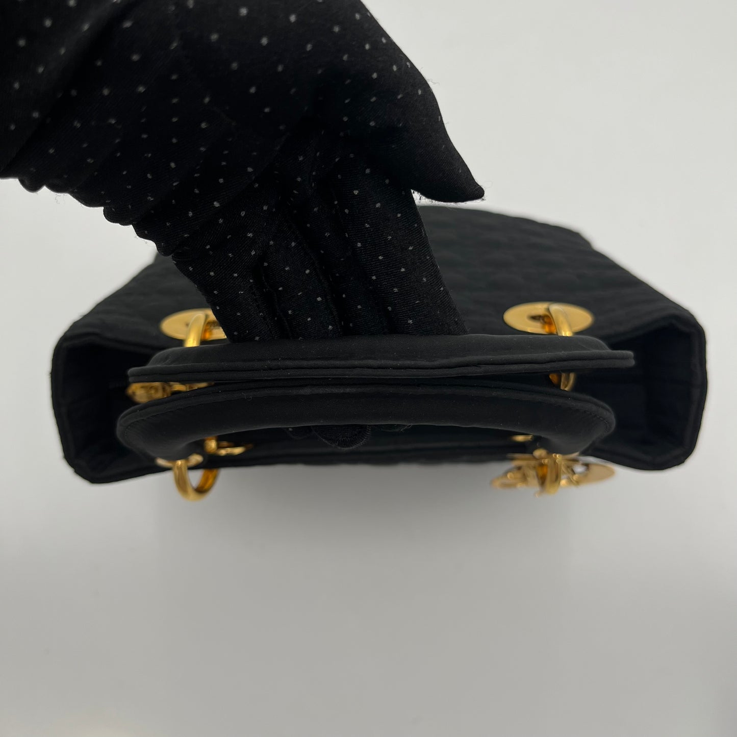 Christian Dior Black Nylon Cannage Lady Dior