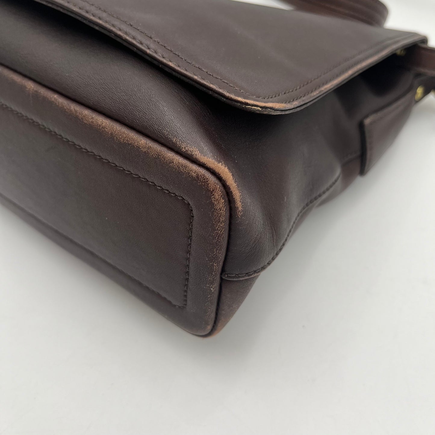 Coach Vintage Brown Leather Flap Crossbody