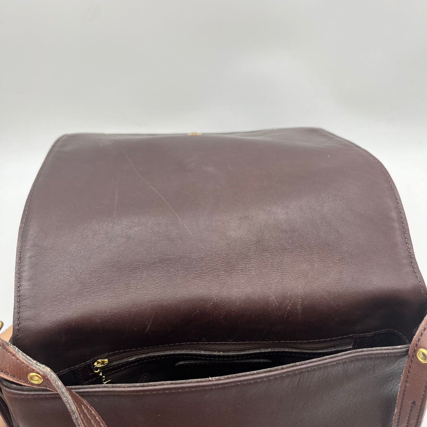 Coach Vintage Brown Leather Flap Crossbody
