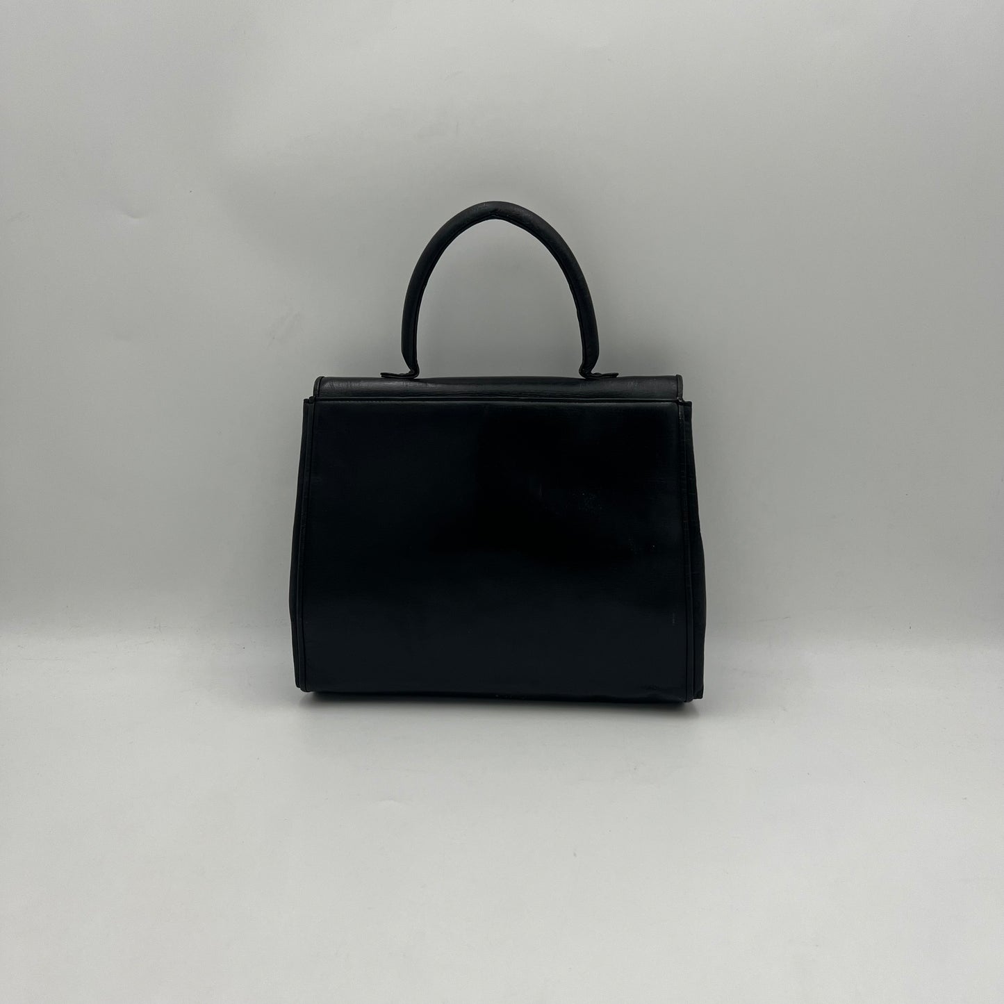 Balenciaga Vintage Black Leather Top Handle Kelly