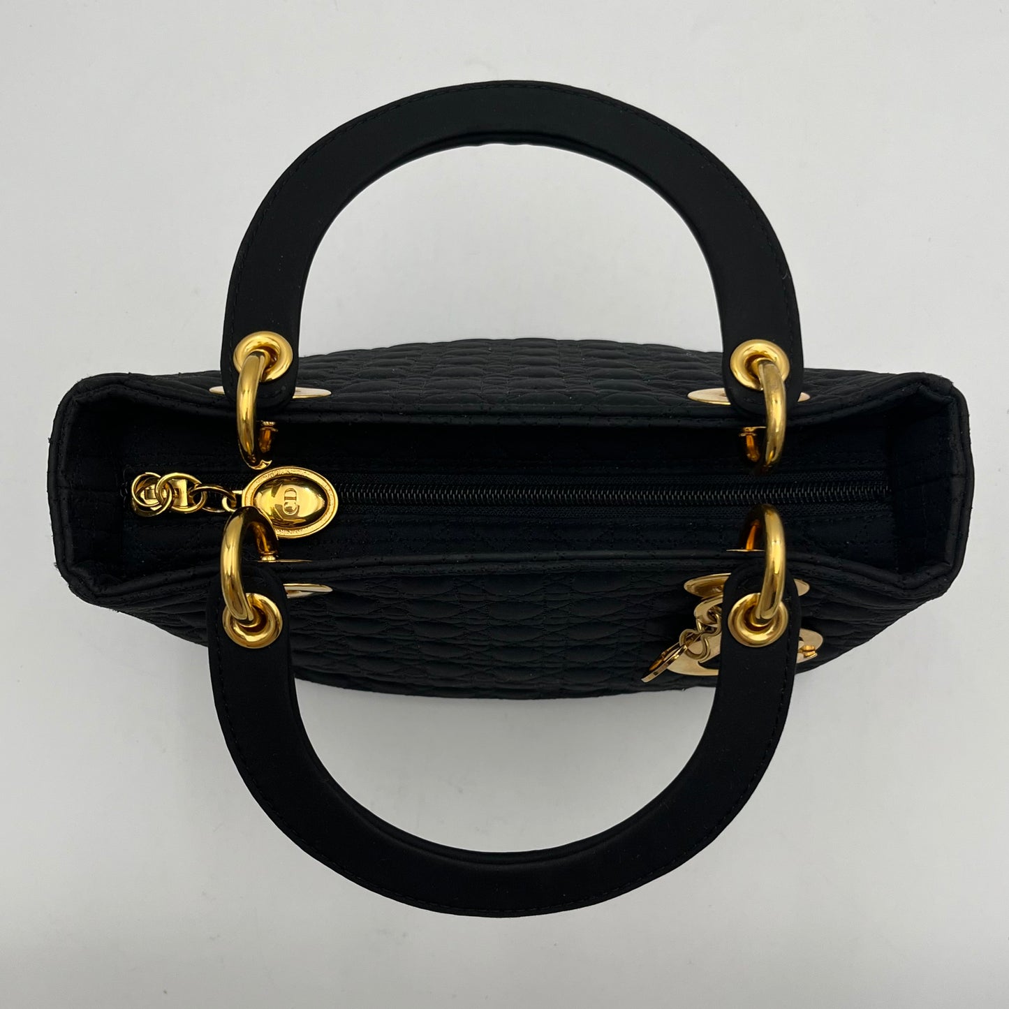 Christian Dior Black Nylon Cannage Lady Dior