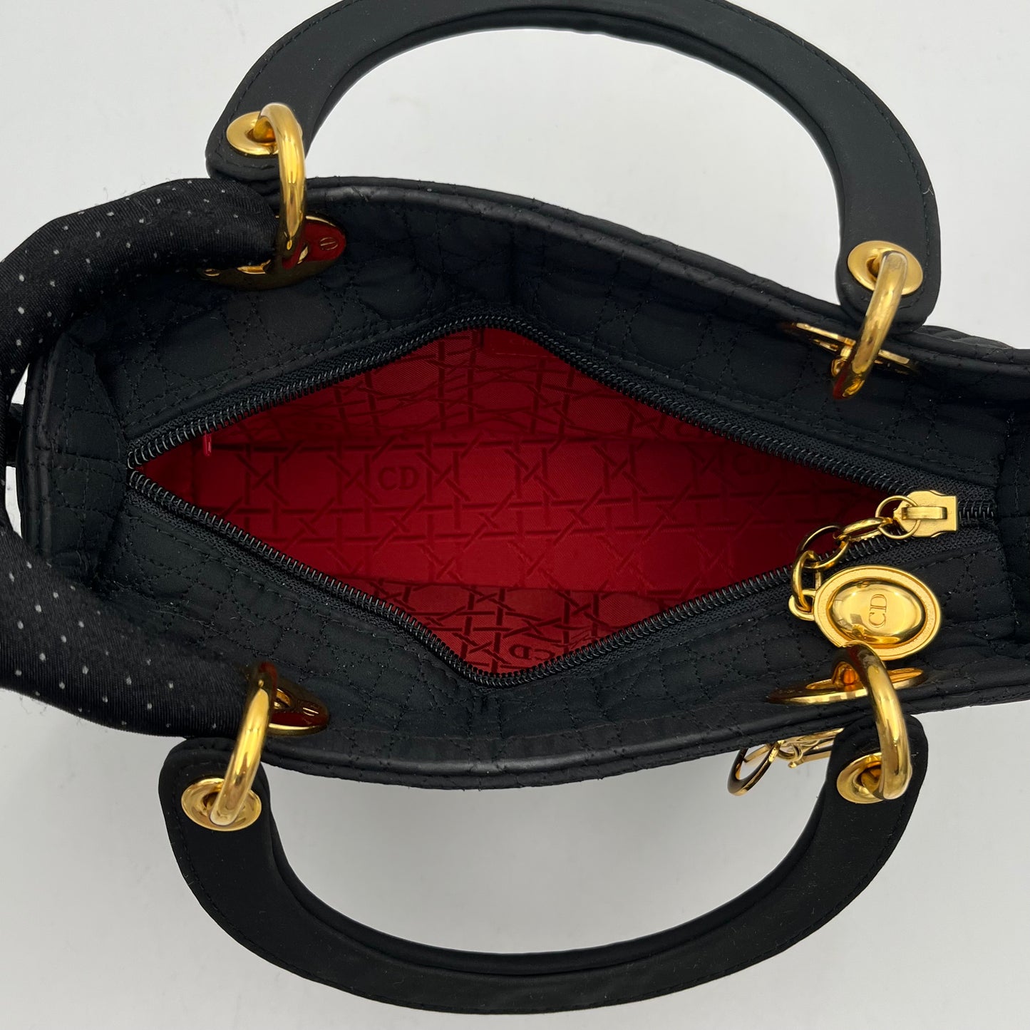 Christian Dior Black Nylon Cannage Lady Dior