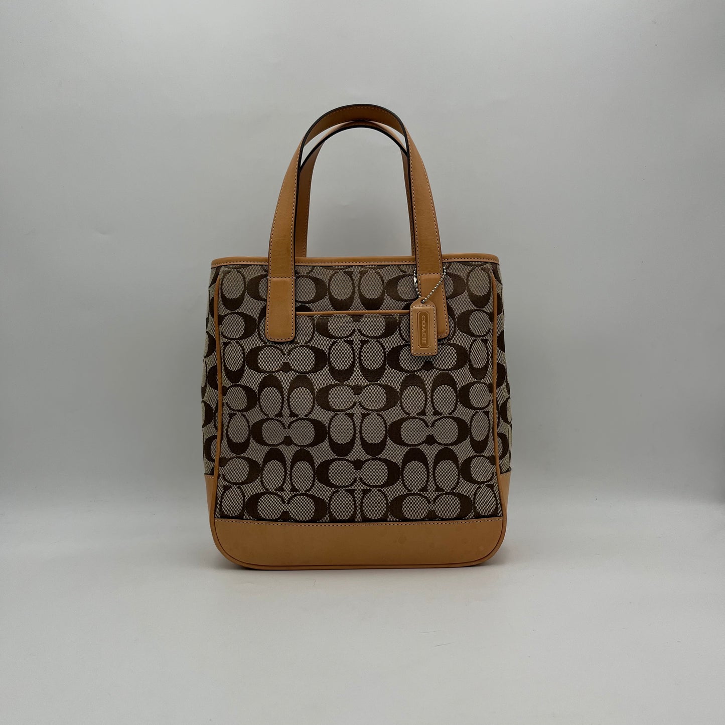Coach Brown Signature Canvas Top Handle Tote Bag