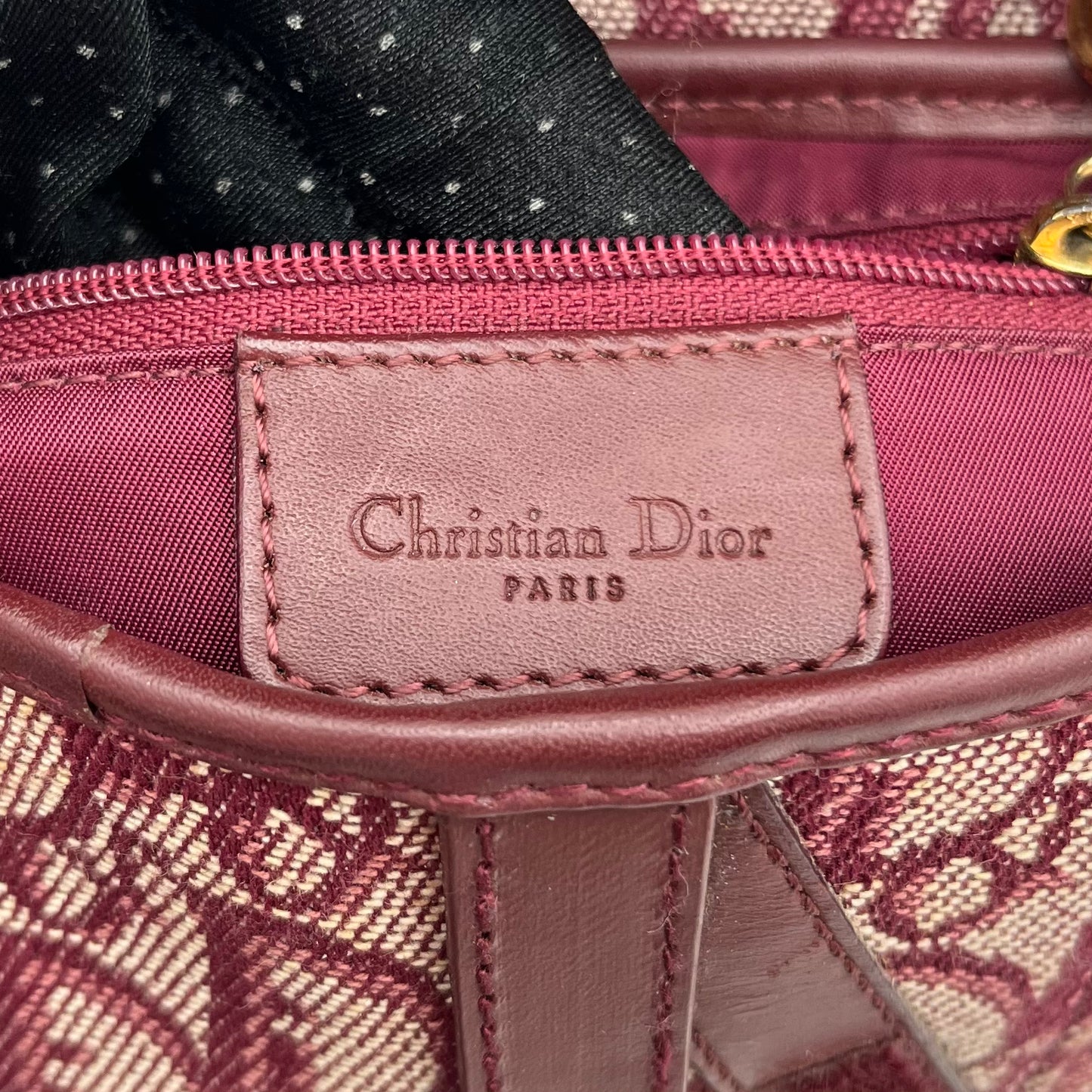 Christian Dior Burgundy Trotter Canvas Saddle