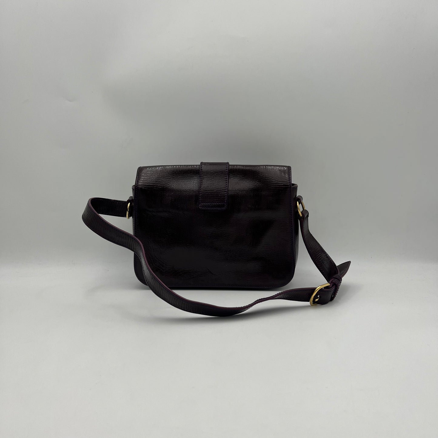 YSL Burgundy Leather Chyc Flap Sling Bag