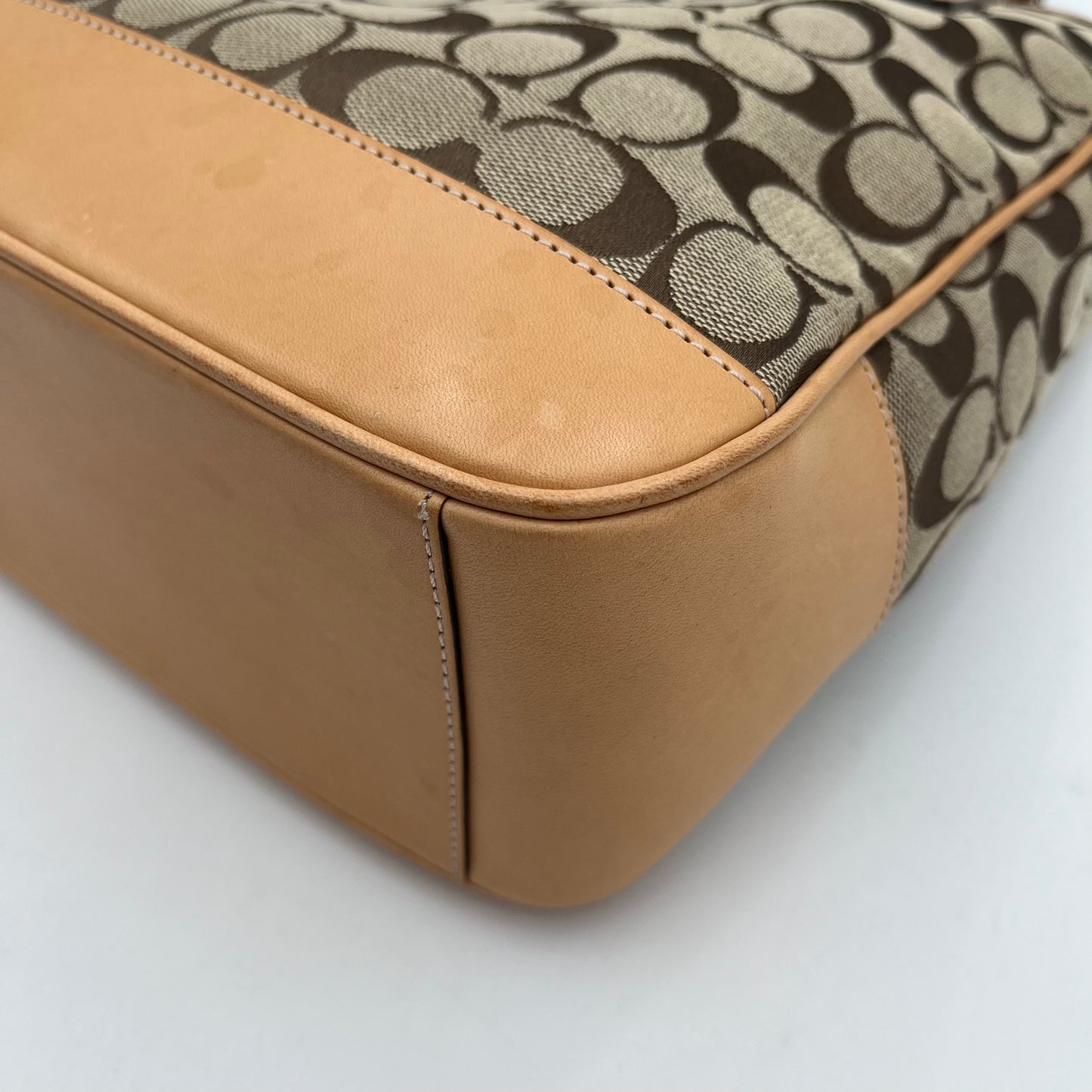 Coach Brown Signature Canvas Top Handle Tote Bag