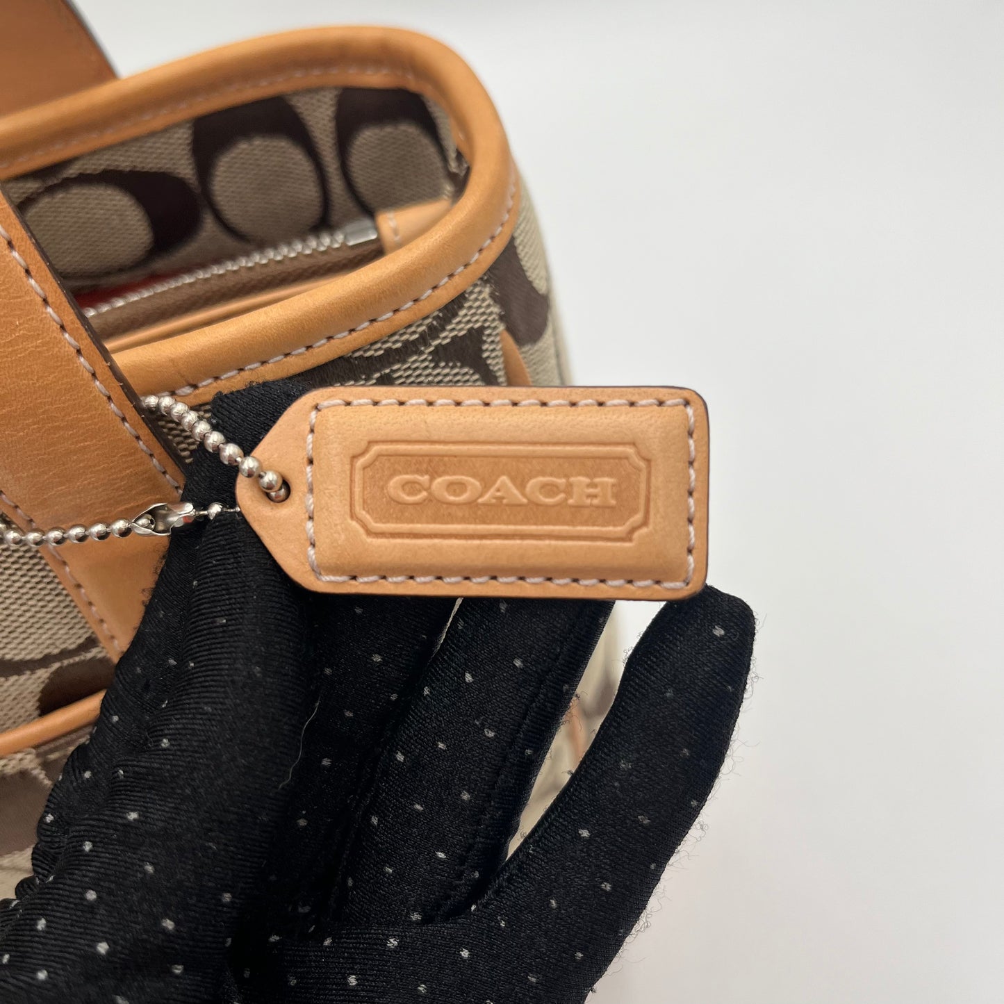 Coach Brown Signature Canvas Top Handle Tote Bag