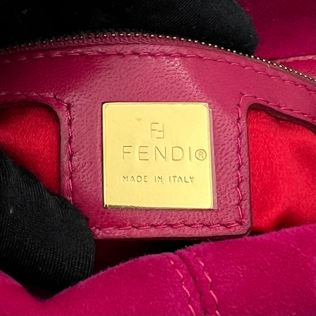 Fendi Pink Suede Gliterry Buckle Mamma Baguette GHW