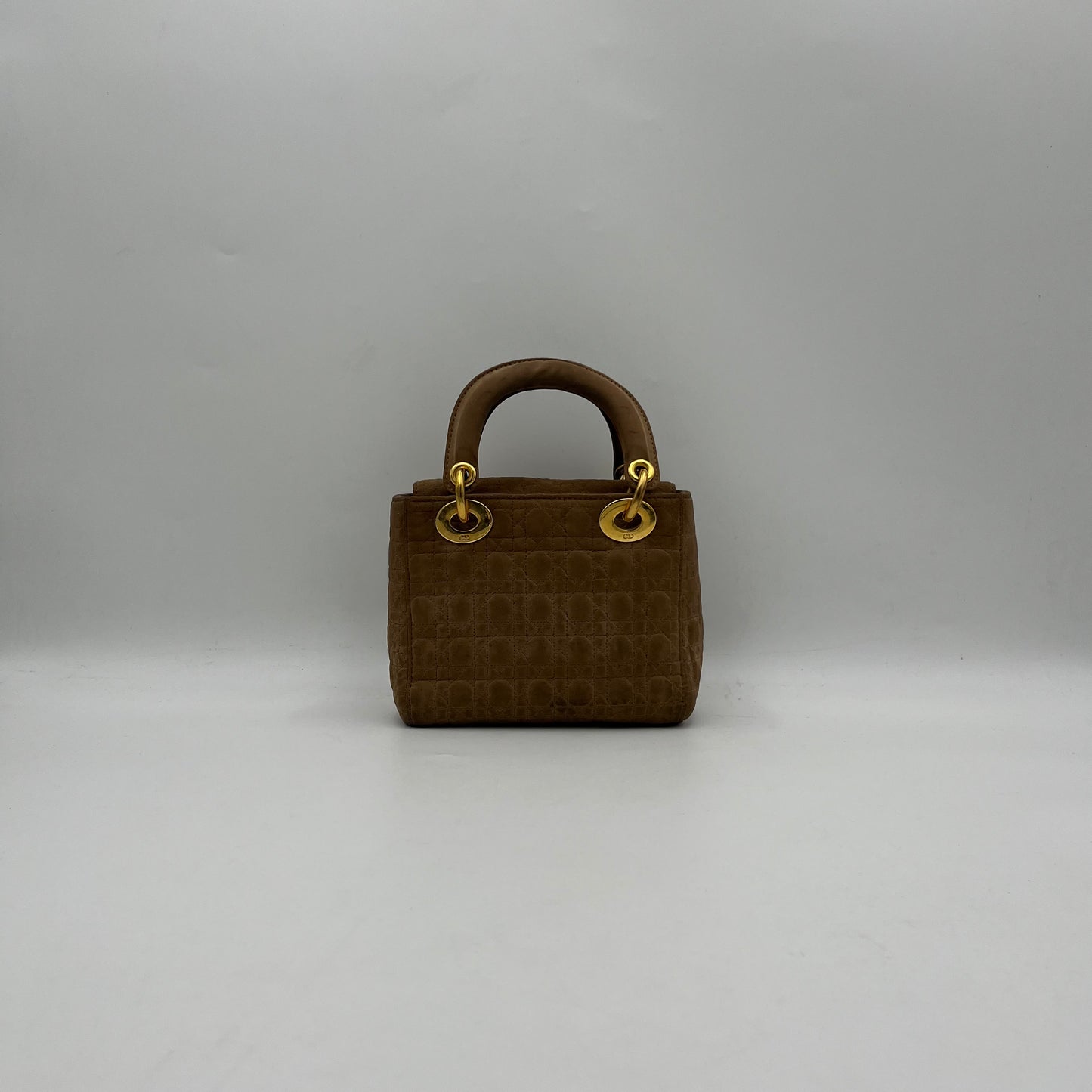 Christian Dior Beige Nylon Cannage Mini Lady Dior