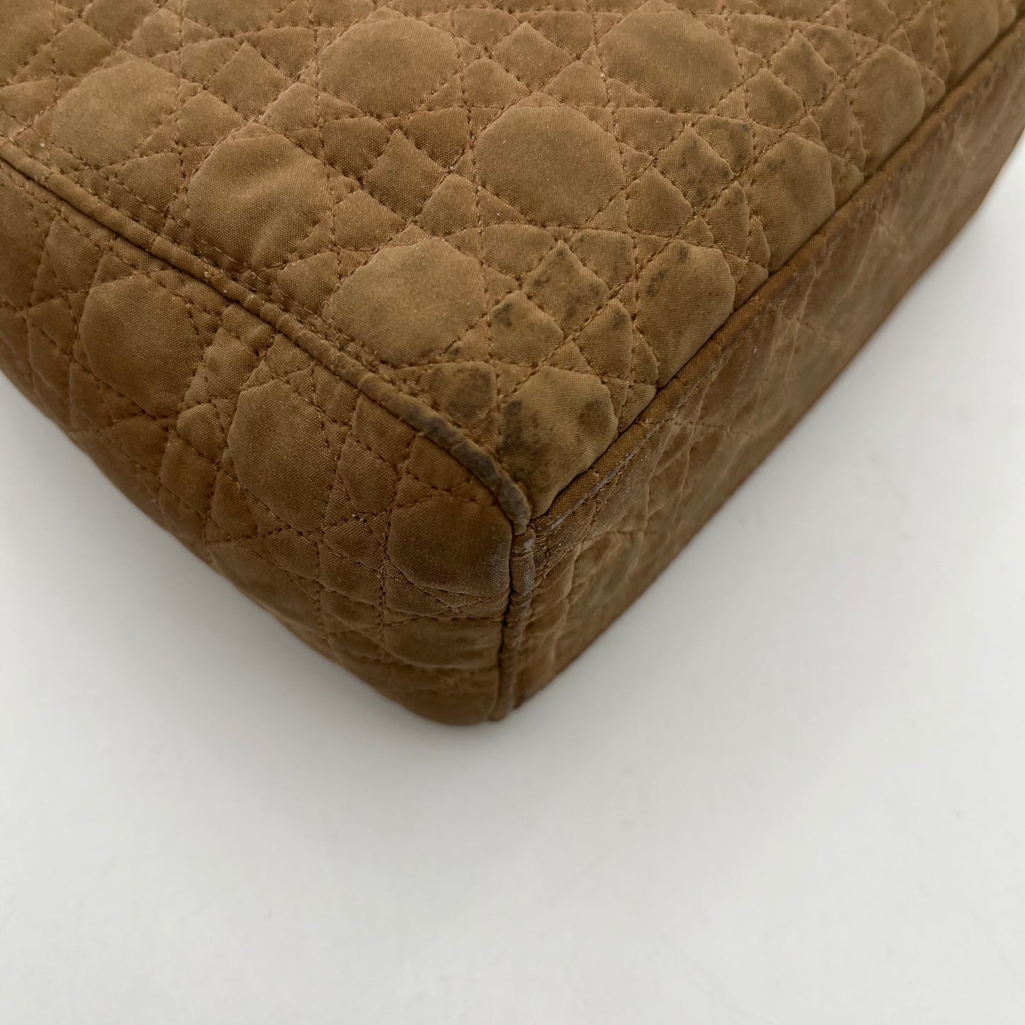 Christian Dior Beige Nylon Cannage Mini Lady Dior