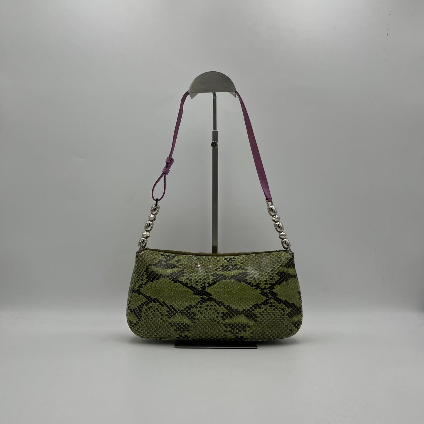 Christian Dior Green Pony Hair Python Malice Pearl Baguette