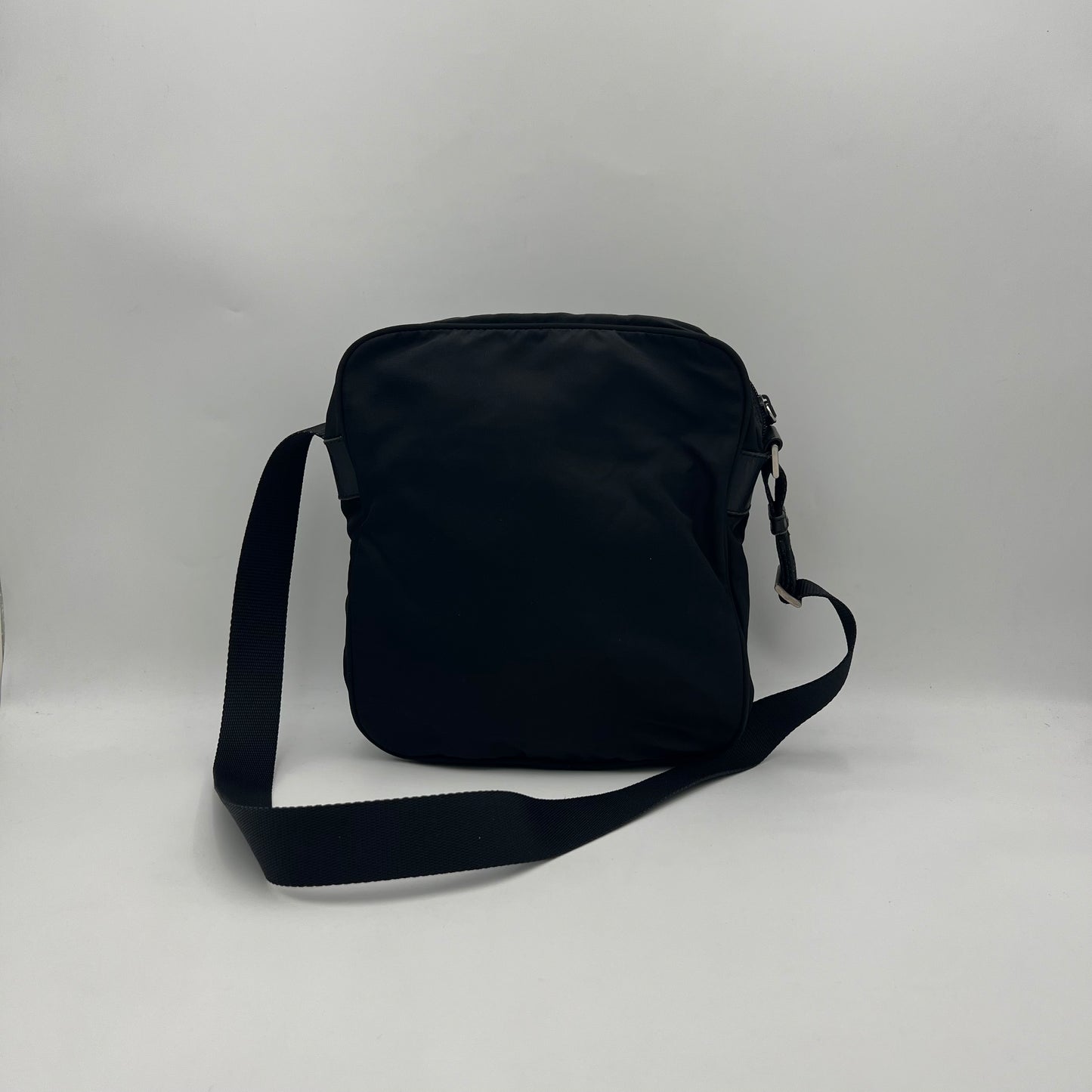 Prada Black Nylon Men's Crossbody With Front Compartment