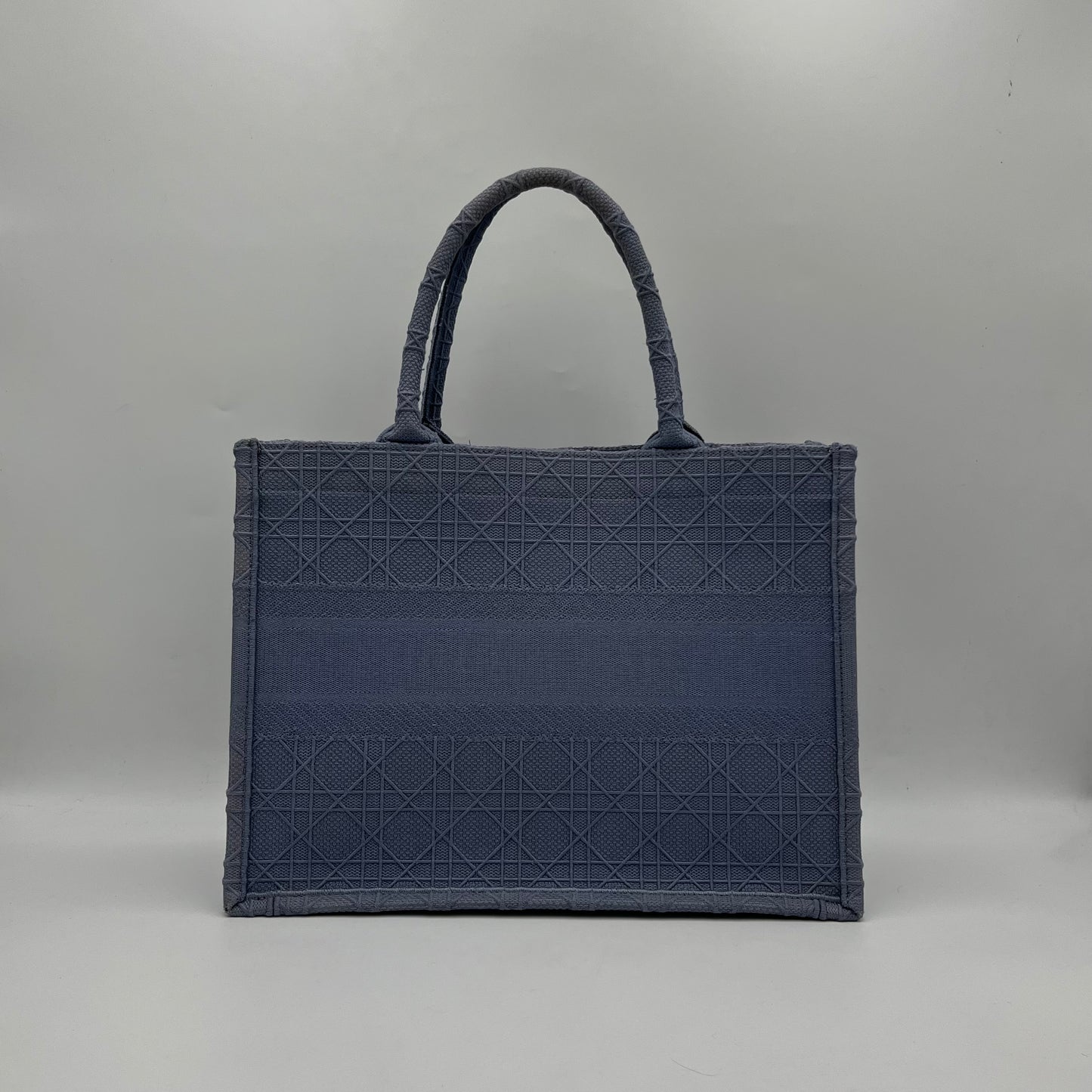 Christian Dior Denim Blue Embroidered Medium Book Tote