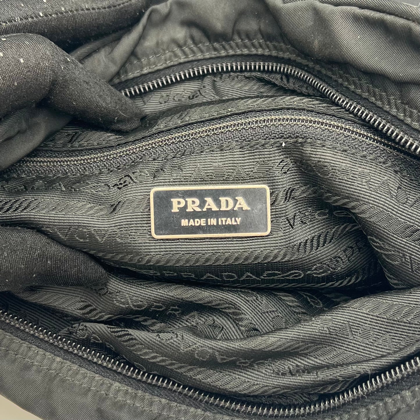 Prada Black Nylon Men's Crossbody With Front Compartment