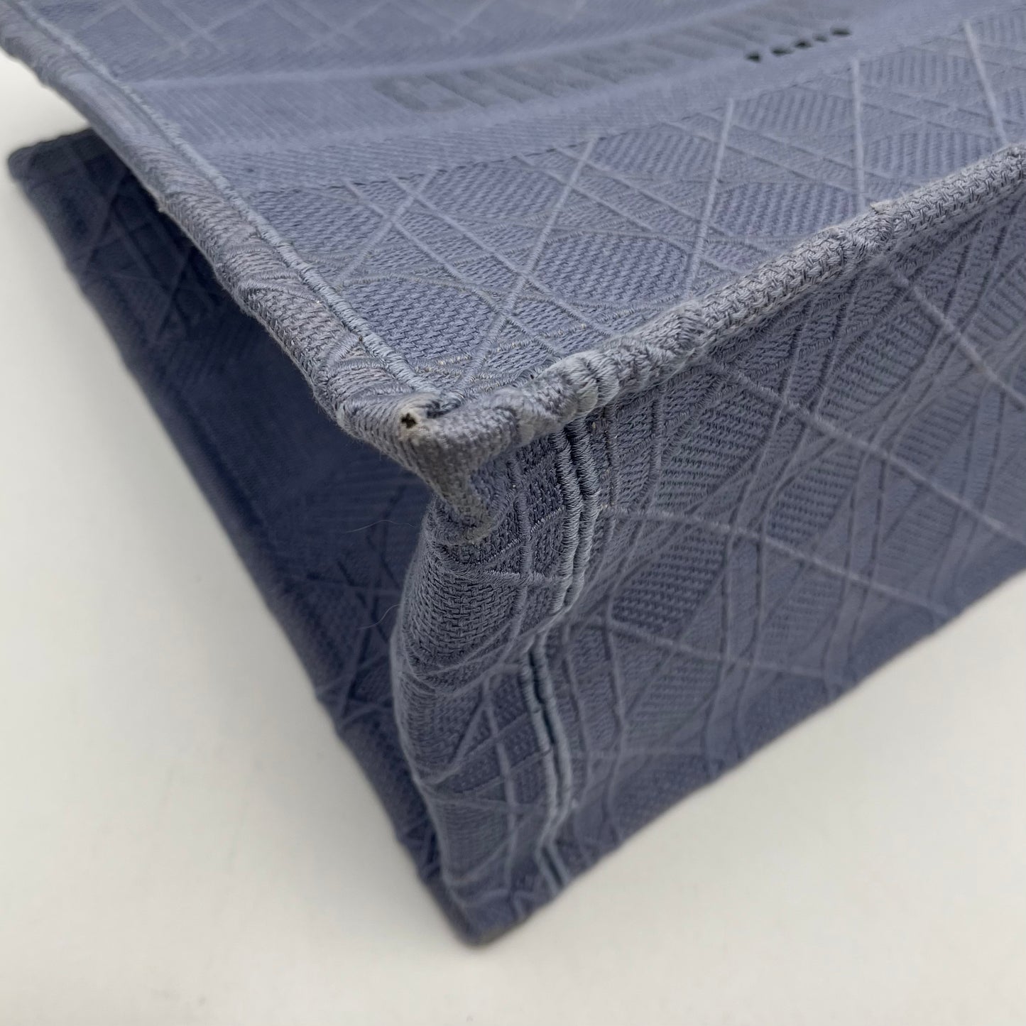 Christian Dior Denim Blue Embroidered Medium Book Tote