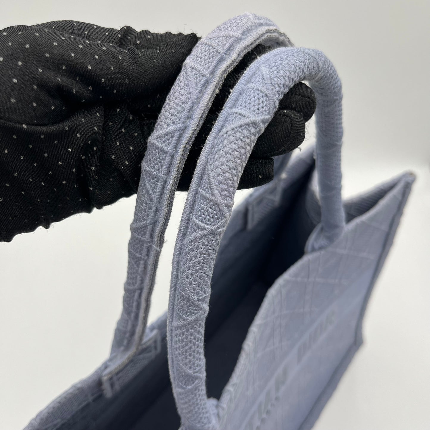 Christian Dior Denim Blue Embroidered Medium Book Tote