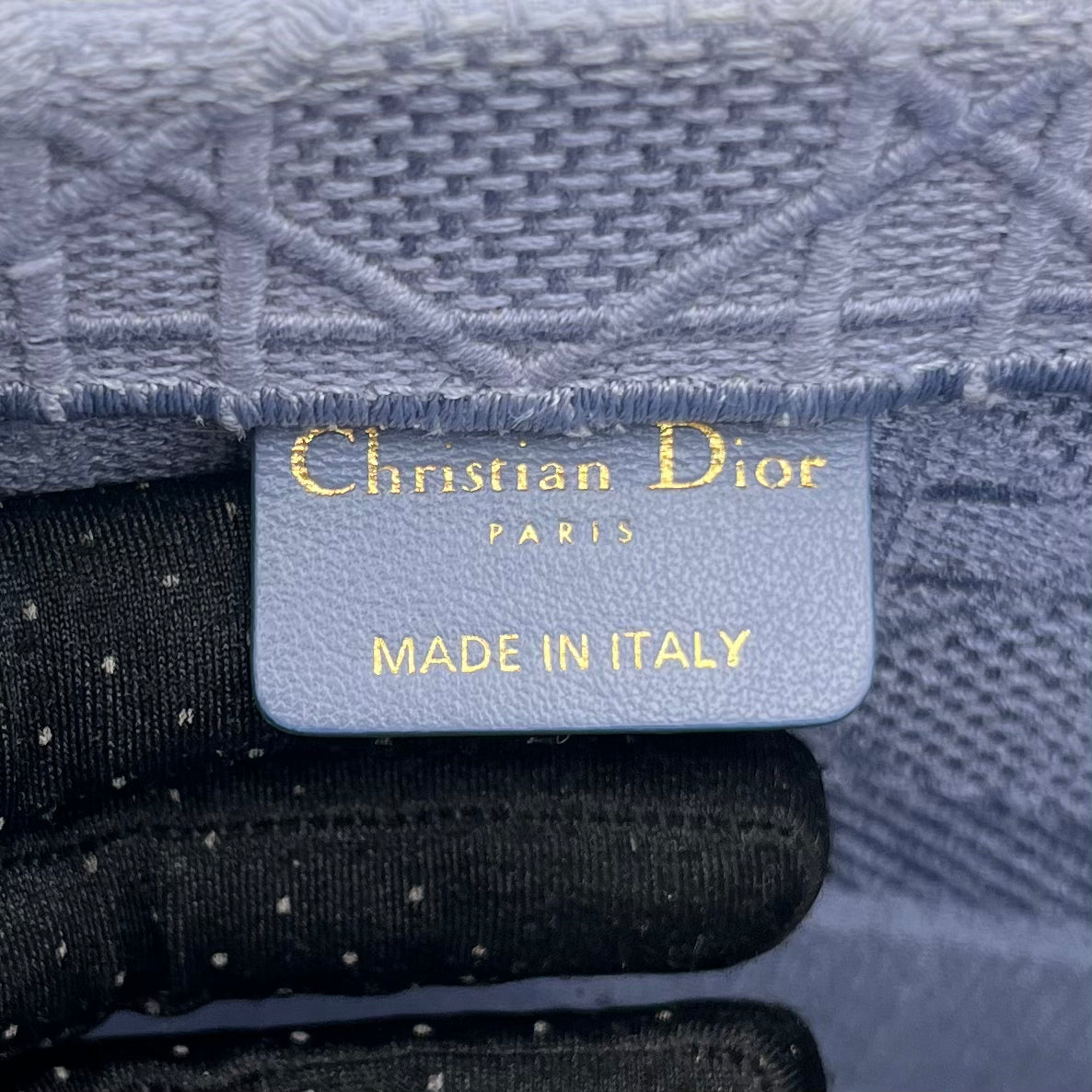 Christian Dior Denim Blue Embroidered Medium Book Tote